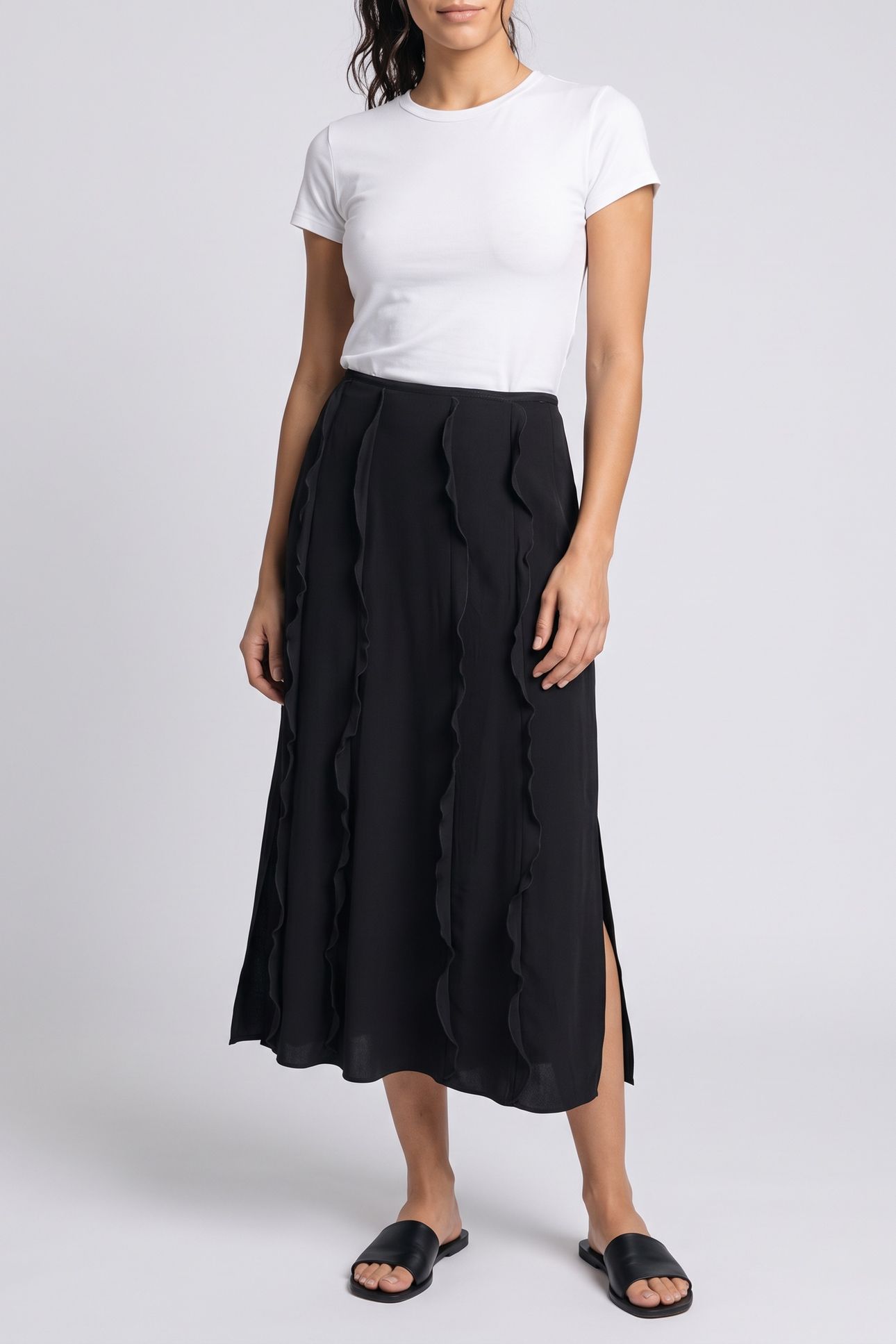 JENNY FRILL SKIRT BLACK 1