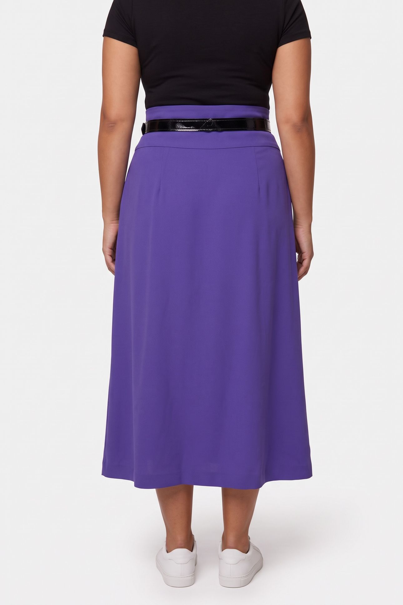 BONDAGE BUCKLE STRETCH CADY SKIRT BLUE 2