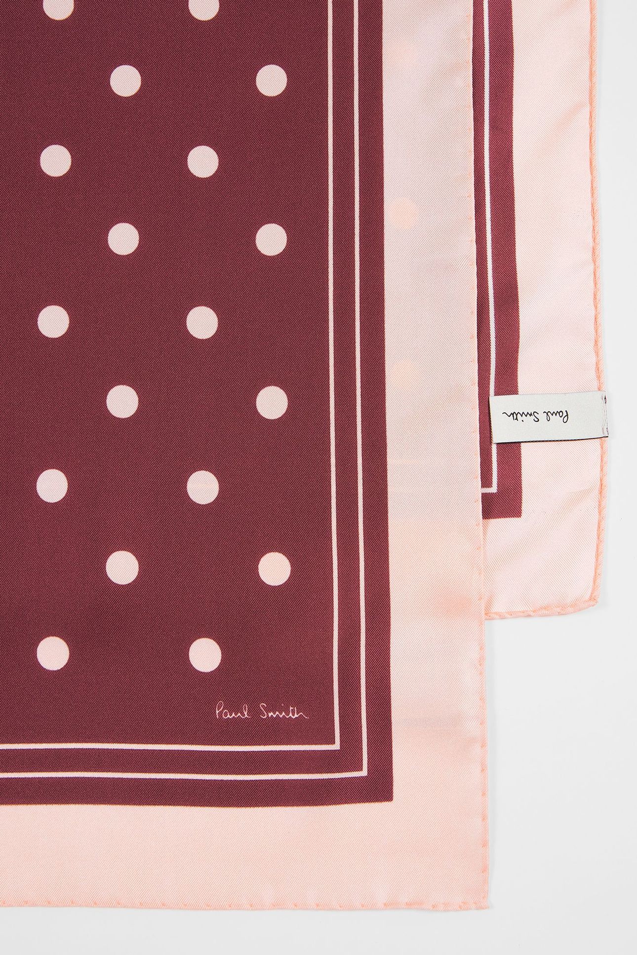 WOMEN SCARF POLKA SILK BUBBLEGUM/RASP 6