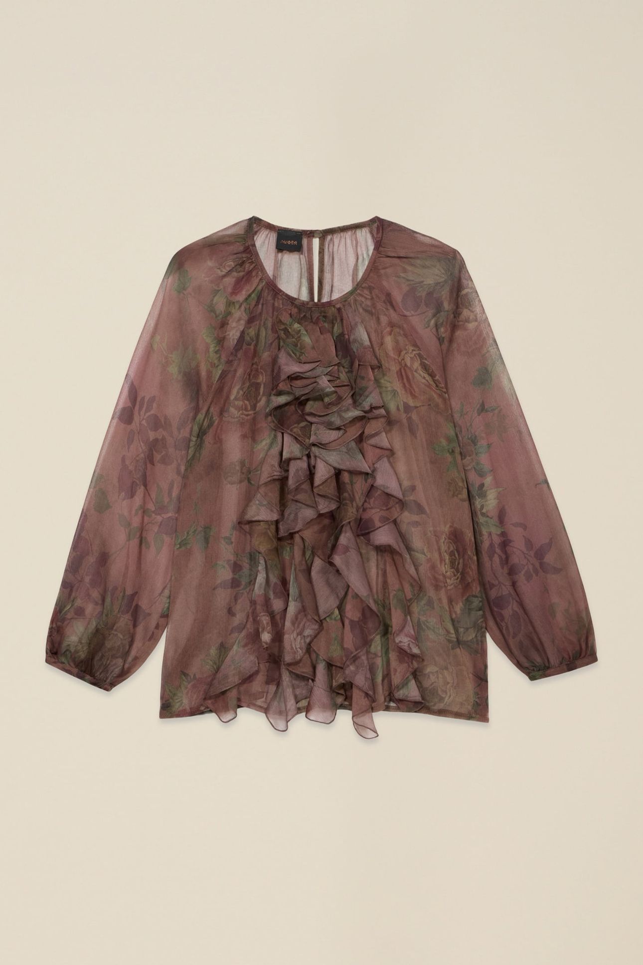 FANTASY BLOUSE WITH RUFFLES BROWN 3