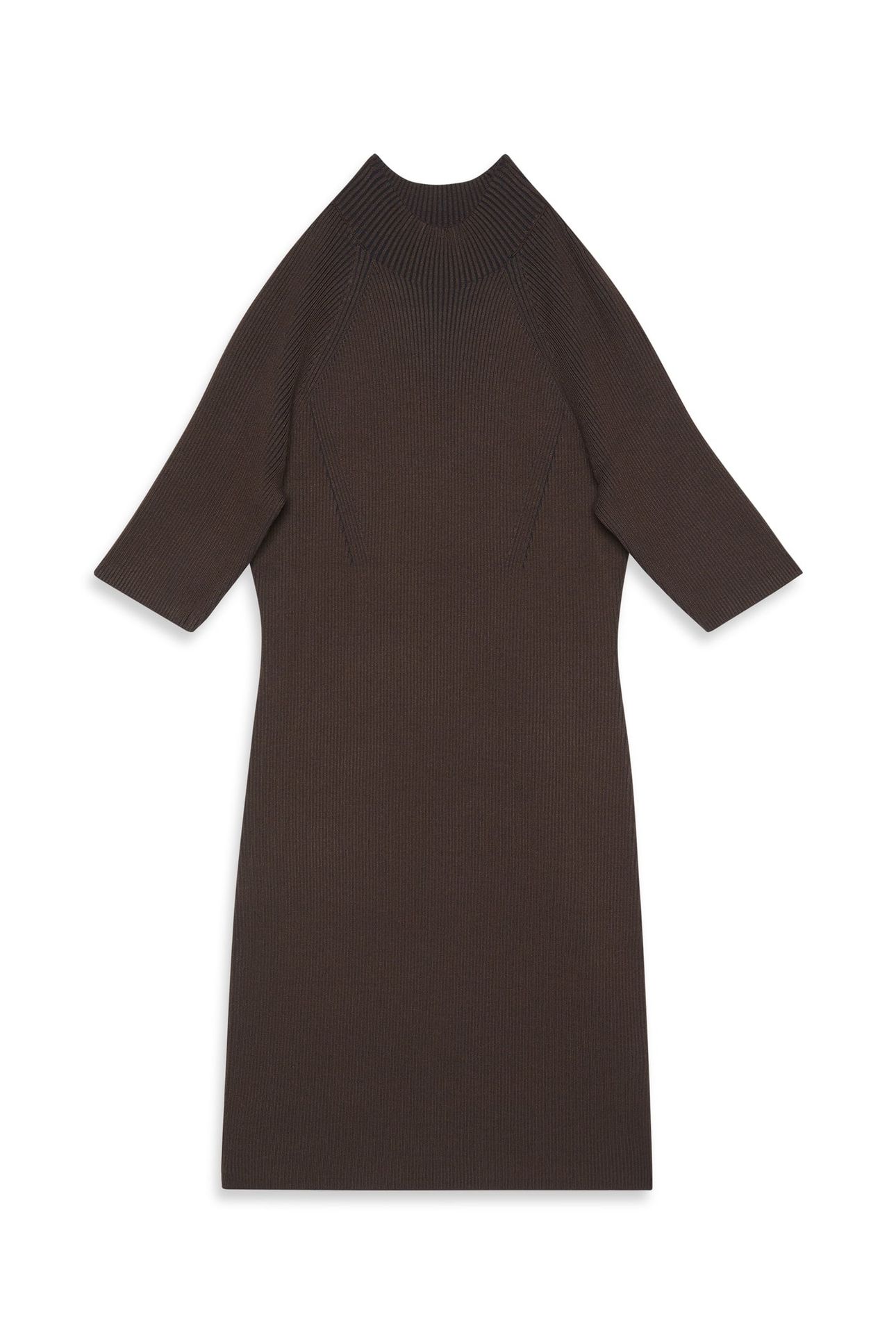 TECH KNIT MINI DRESS BROWN CORK COMBO 4