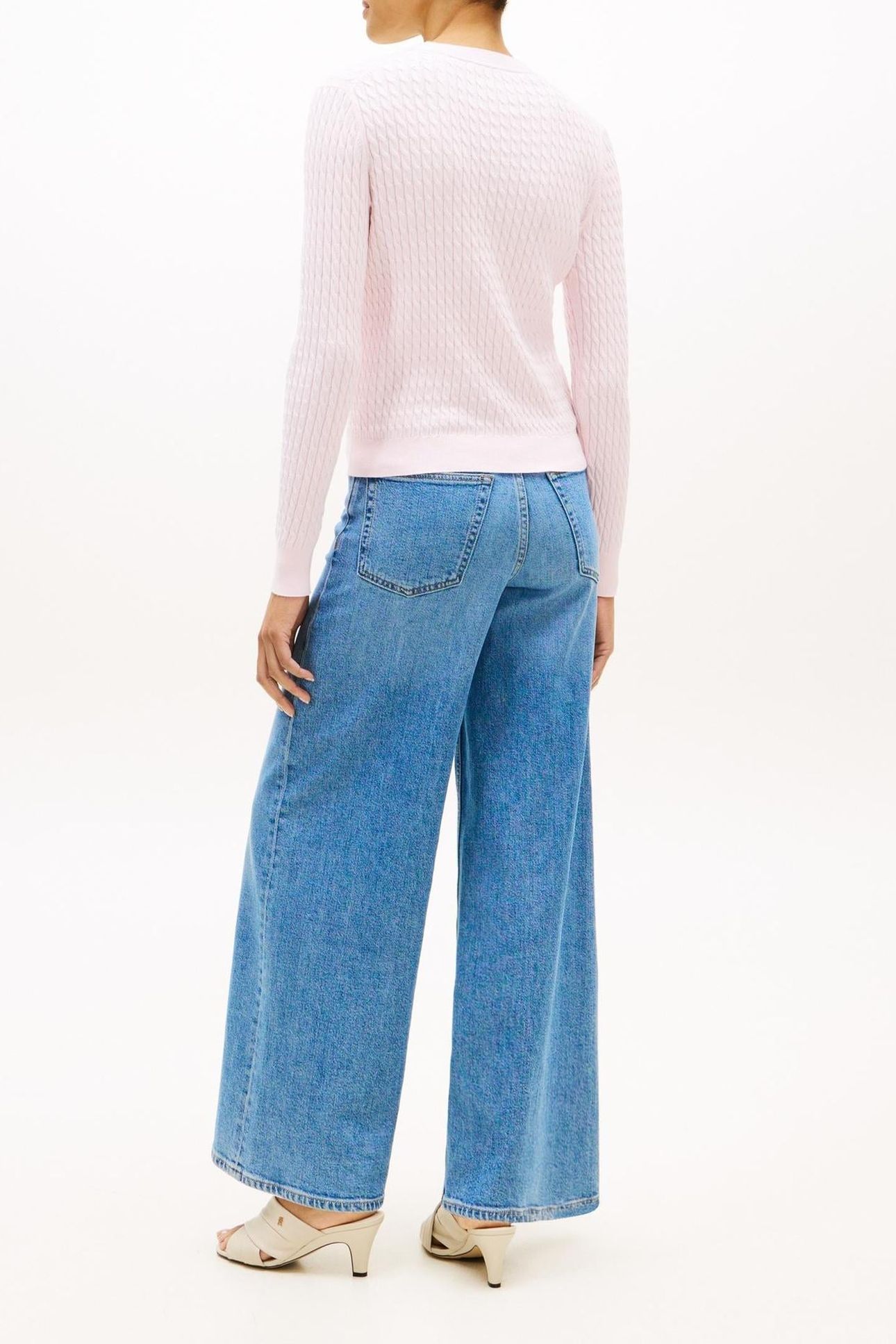 COTTON MINI CABLE SWEATER LIGHT PINK 3