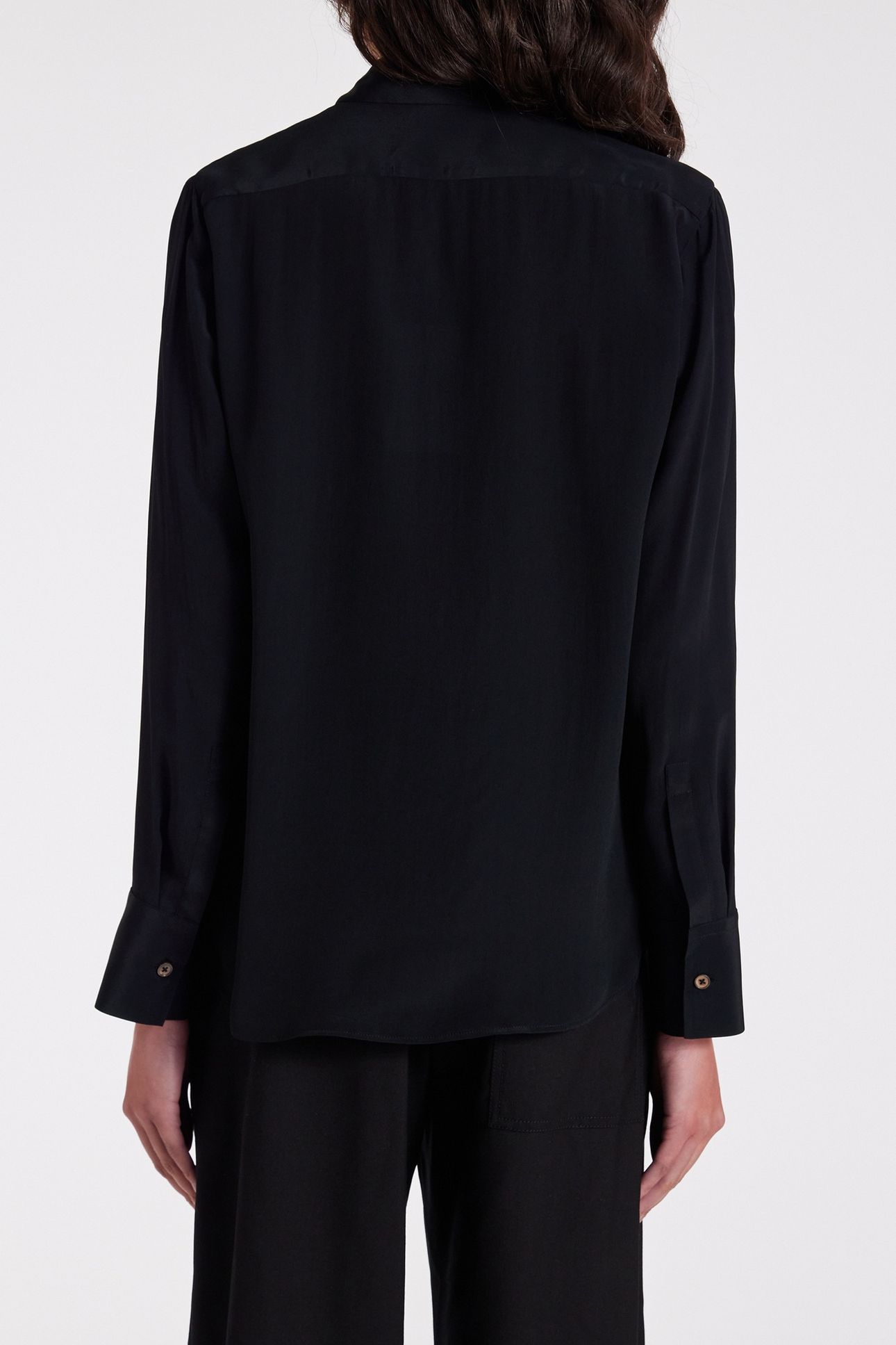 WOMENS SPRAY SWIRL PLACKET SHIRT BLACK 3
