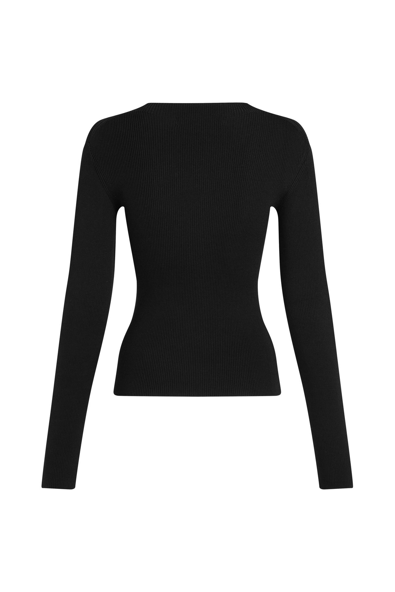 LONGSLEEVE RIBBED MOCK NECK BLACK 4