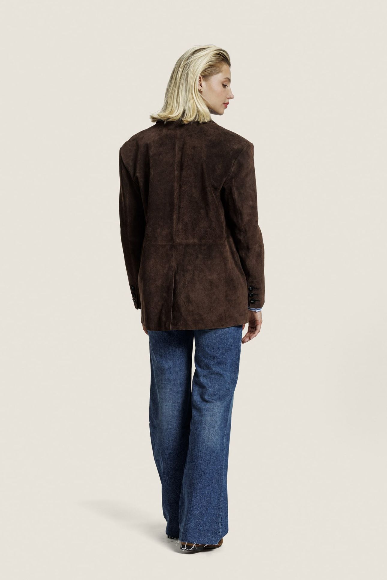 JILL SUEDE JACKET DARK BROWN 2
