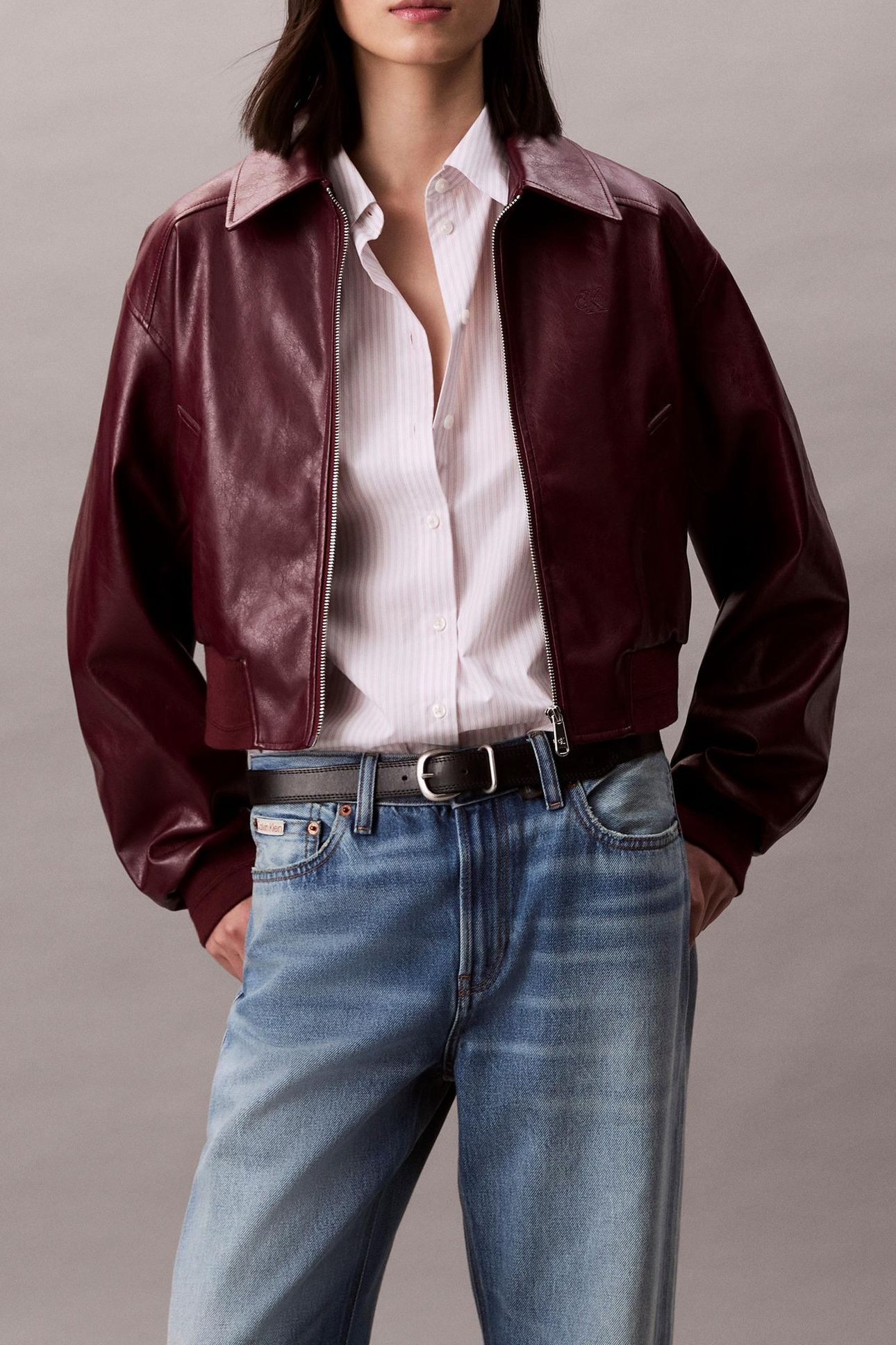 CROPPED CRINKLE JACKET DEEP ROUGE 1