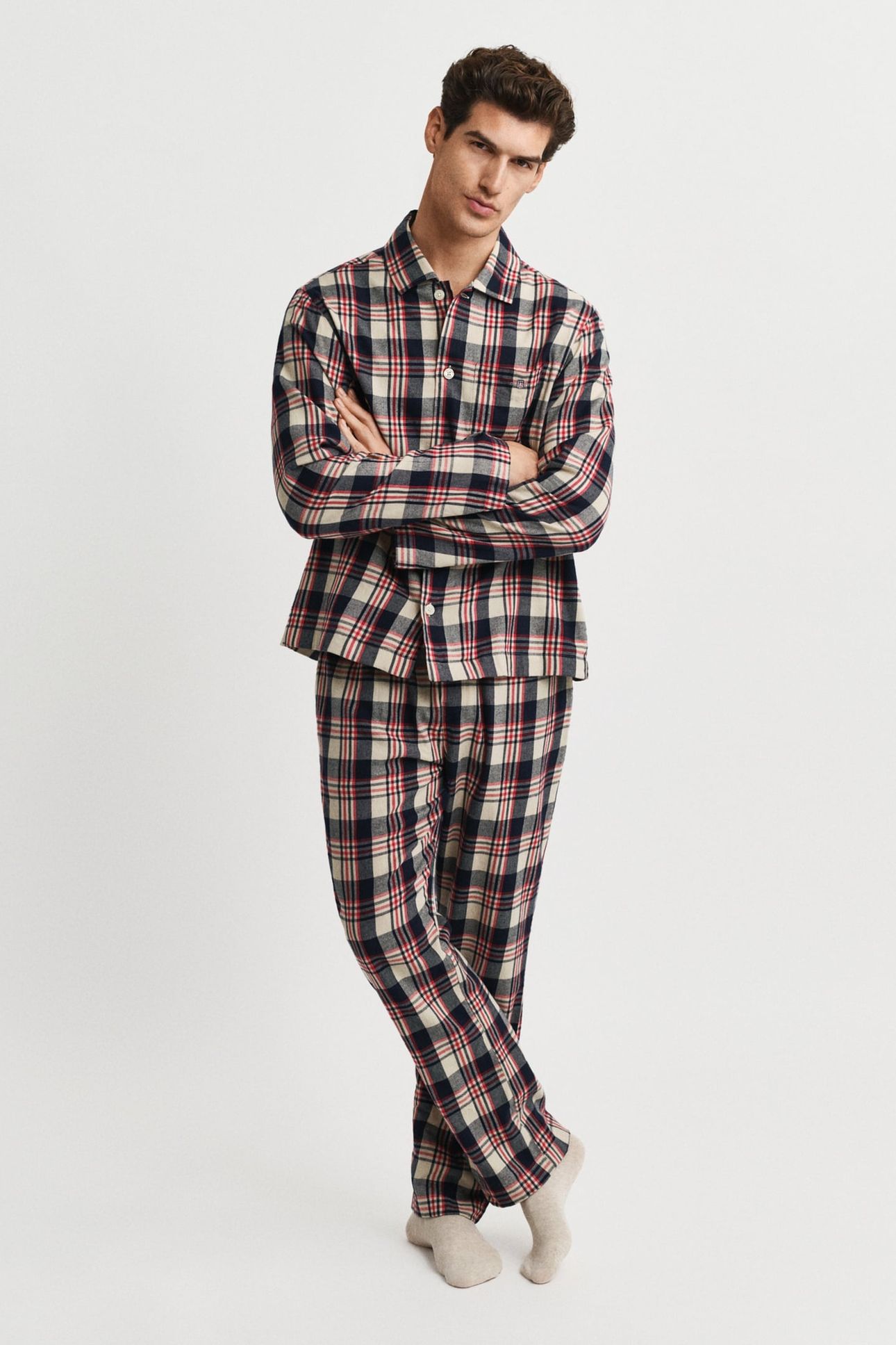 FLANNEL CHECK PAJAMA SET GIFT BOX RUBY RED 1