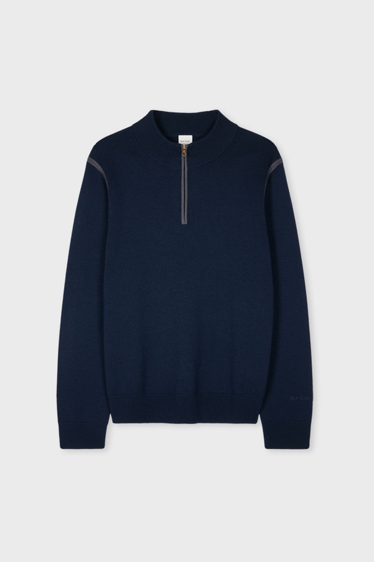 MENS SWEATER ZIP NECK VERY DARK NAVY 5