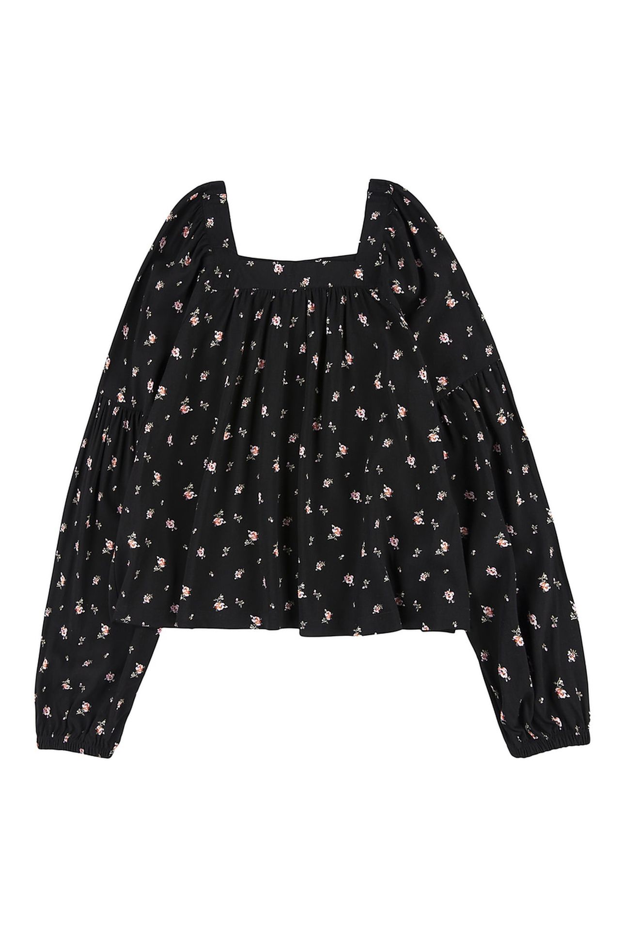 GIRLS WOVEN TOP BLACK 1
