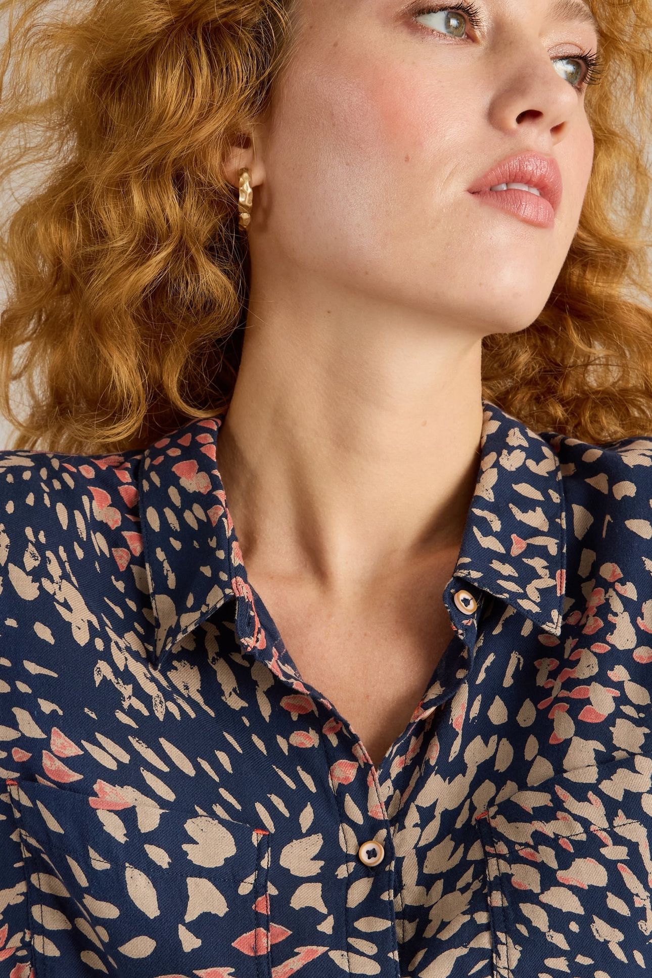 SOPHIE ORGANIC COTTON SHIRT NAVY PRINT 5