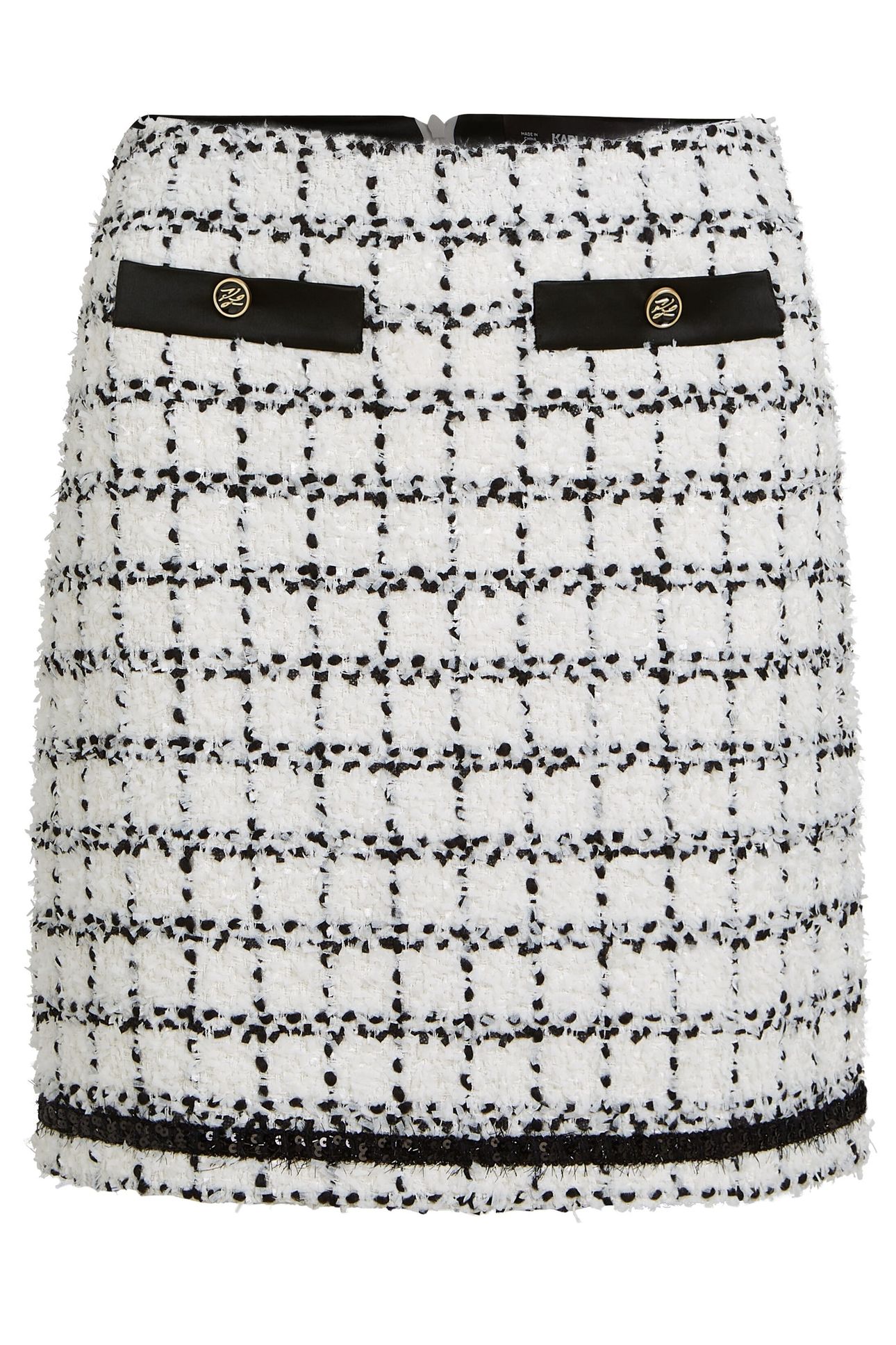 BOUCLE SKIRT BLACK WHITE KARL BOUCLE 3