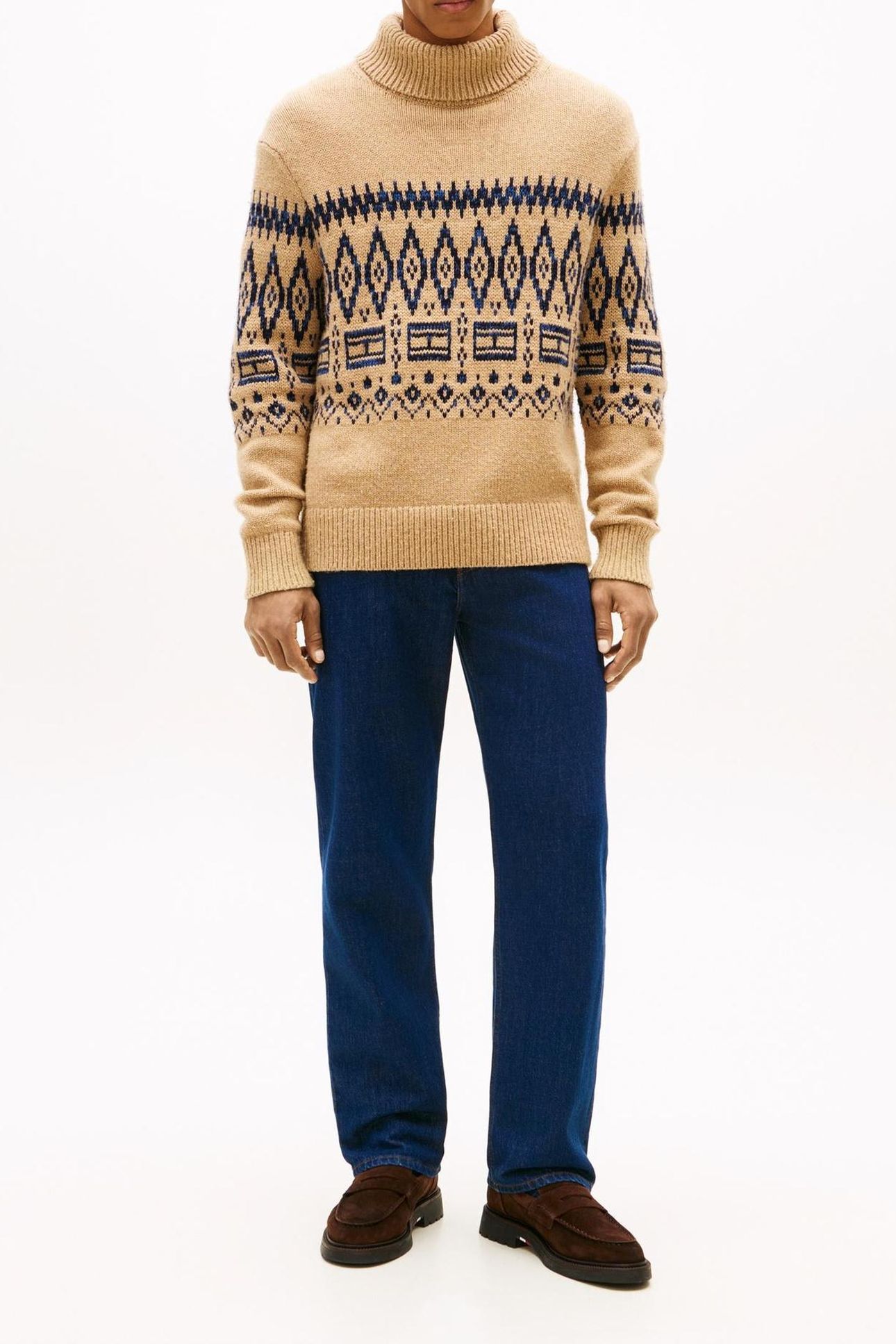 PLACED FAIRISLE WOOL TIMELESS CAMEL HEATHER 1
