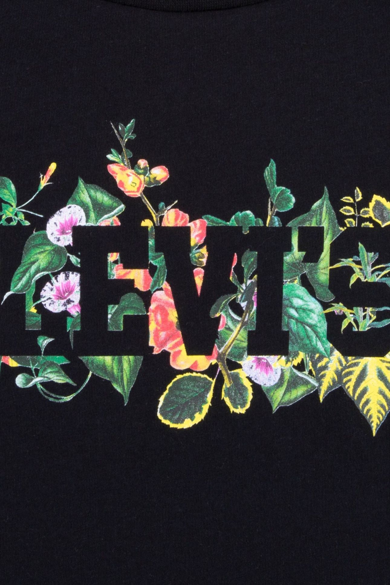 GIRLS OVERSIZED TROPICAL TEE BLACK 4