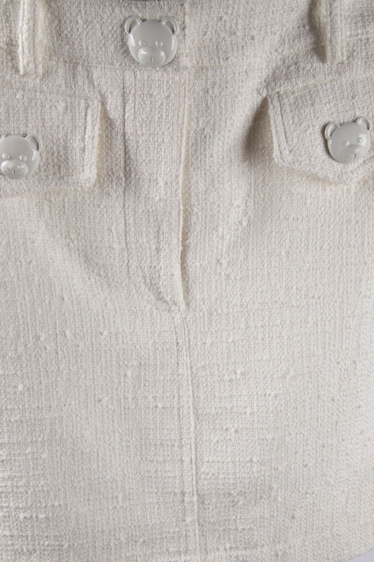 TEDDY BUTTONS TWEED MINI SKIRT WHITE 4