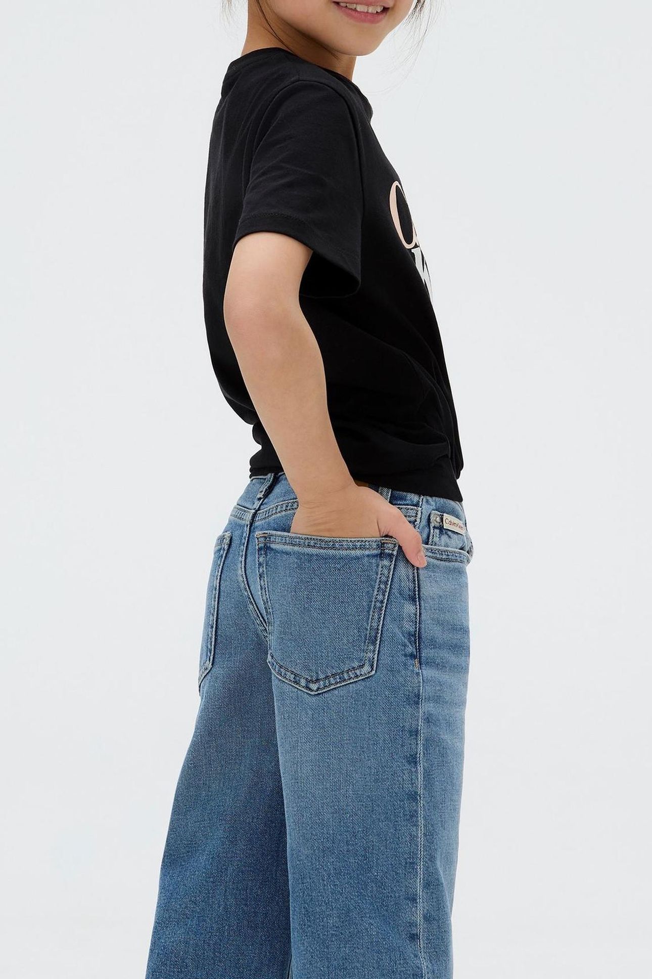 GIRLS HIGH RISE WIDE LEG AUTHENTIC DENIM 4
