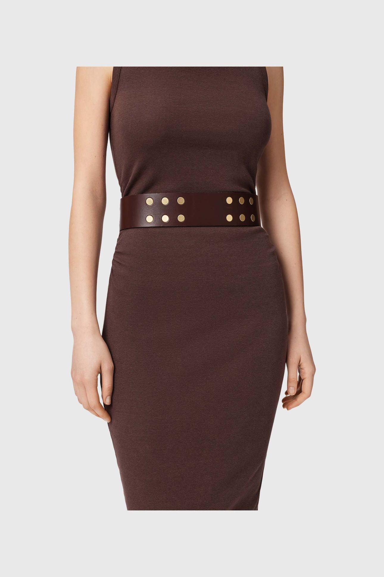 RIO STUD WAIST BELT BROWN 2