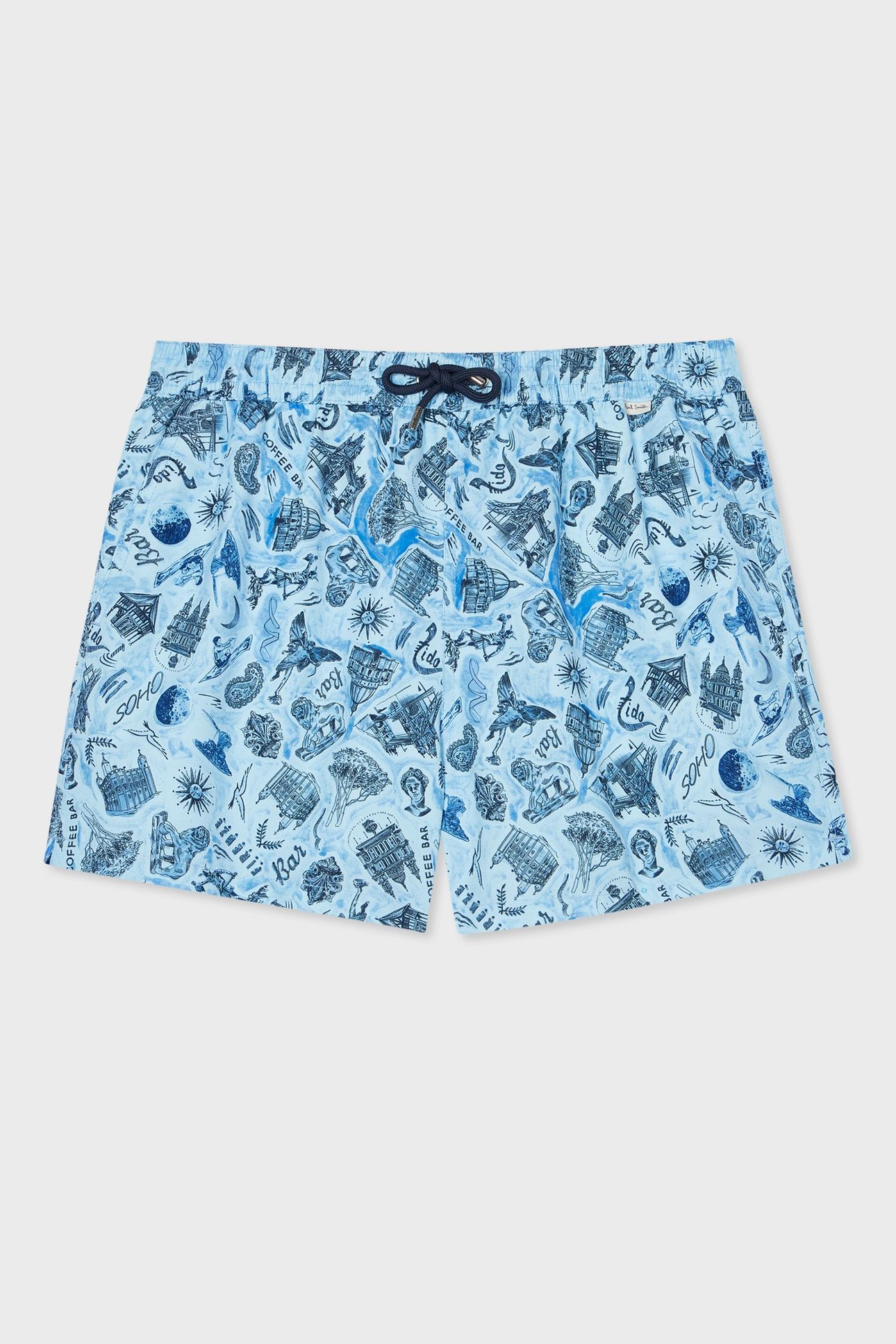 MEN SWIM SHORT CITY DITSY LIGHT BLUE 2