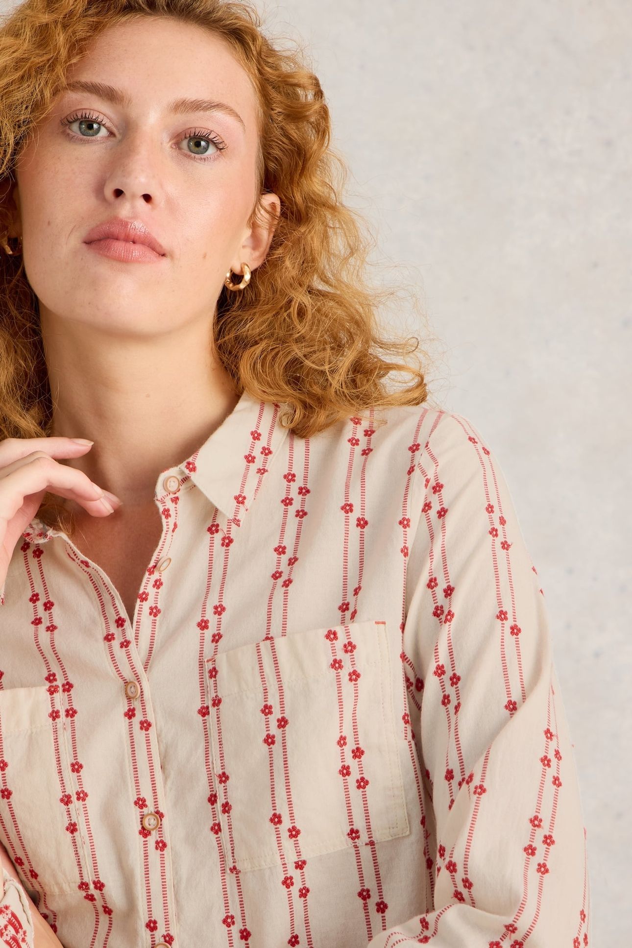 SOPHIE ORGANIC COTTON SHIRT PINK MULTI 4