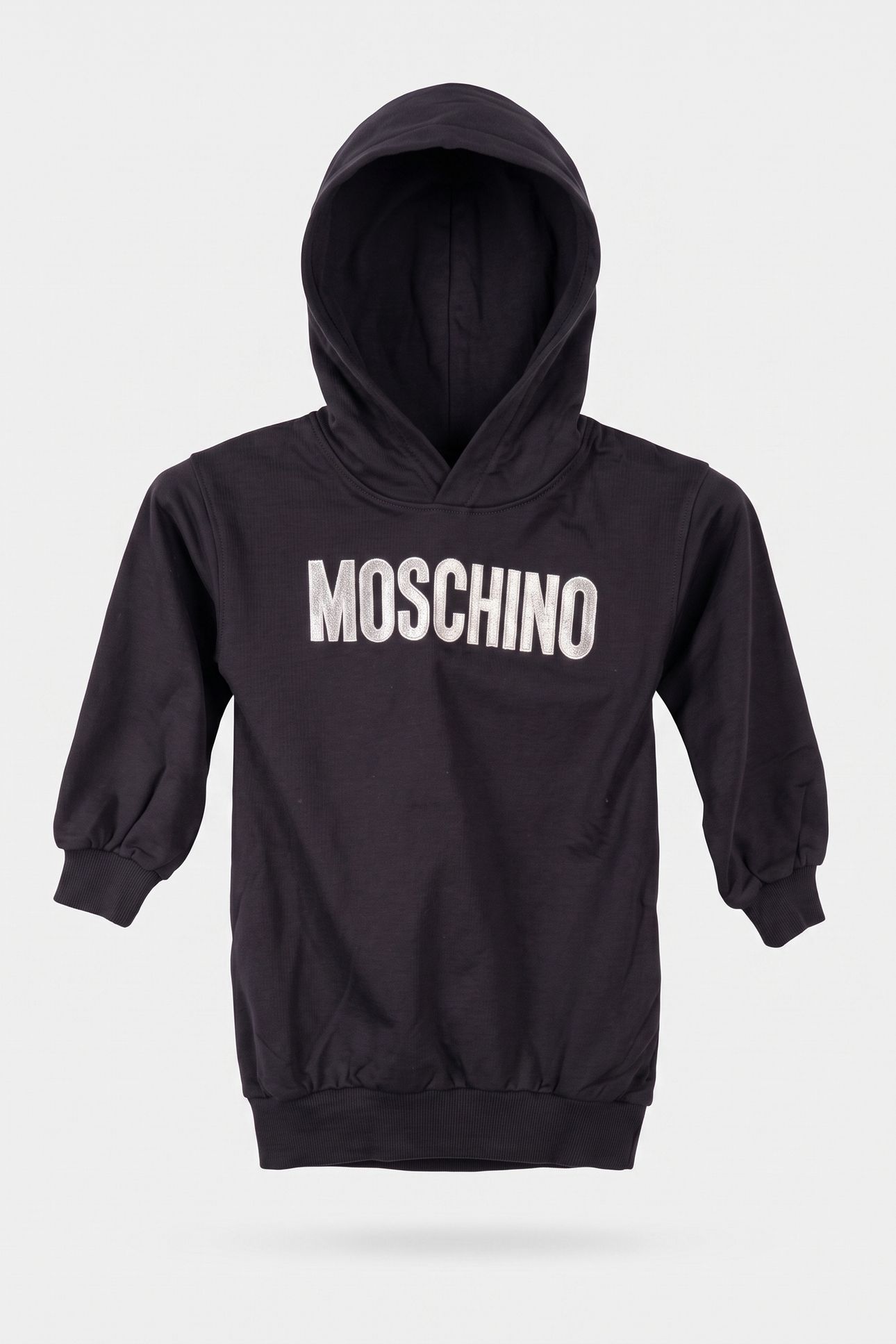 GIRL'S HOODIE DRESS WITH LOGO EMBROIDERY BLACK 2