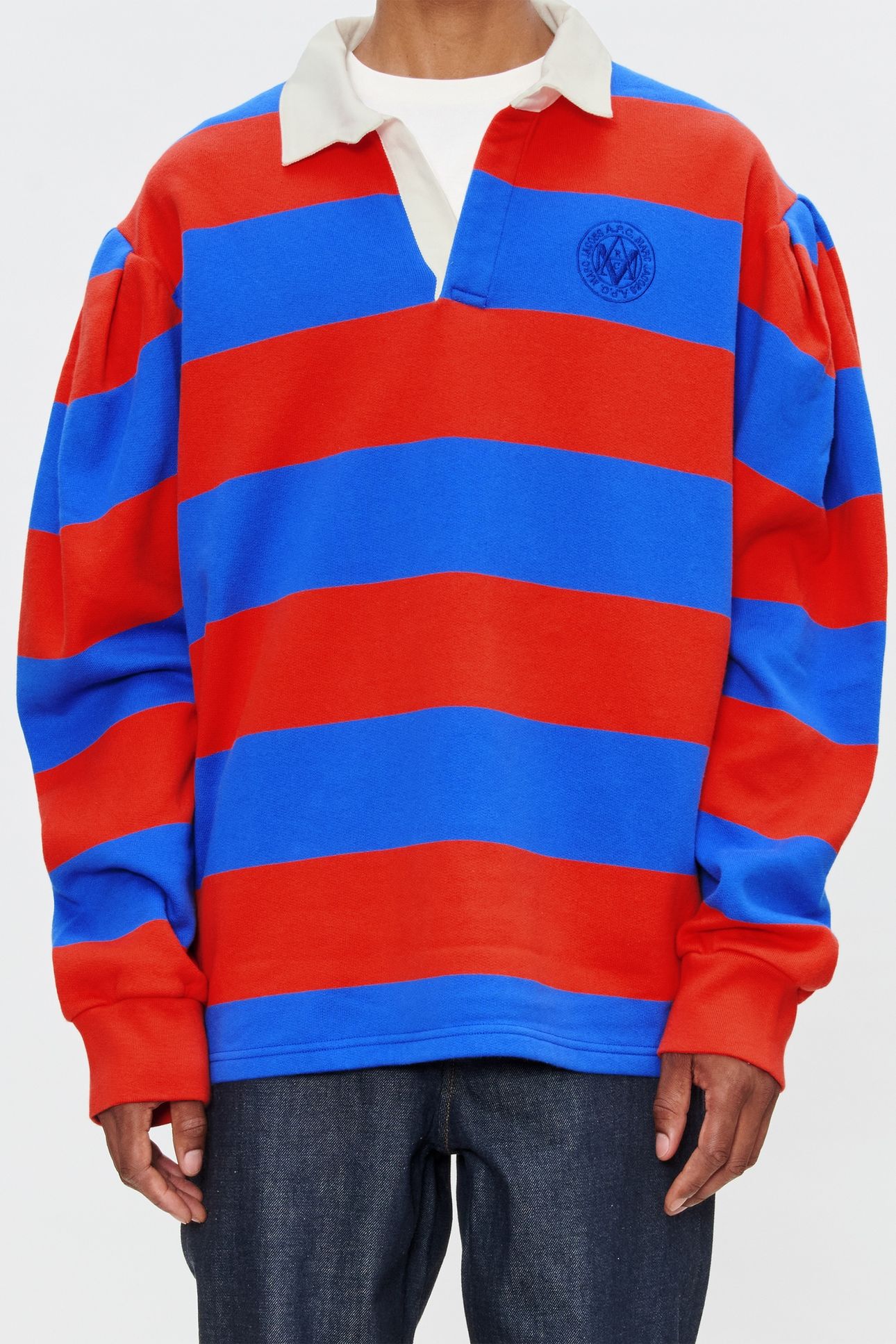 UNISEX UNISEX POLO OVERSIZED FIT - BLUE/RED 1