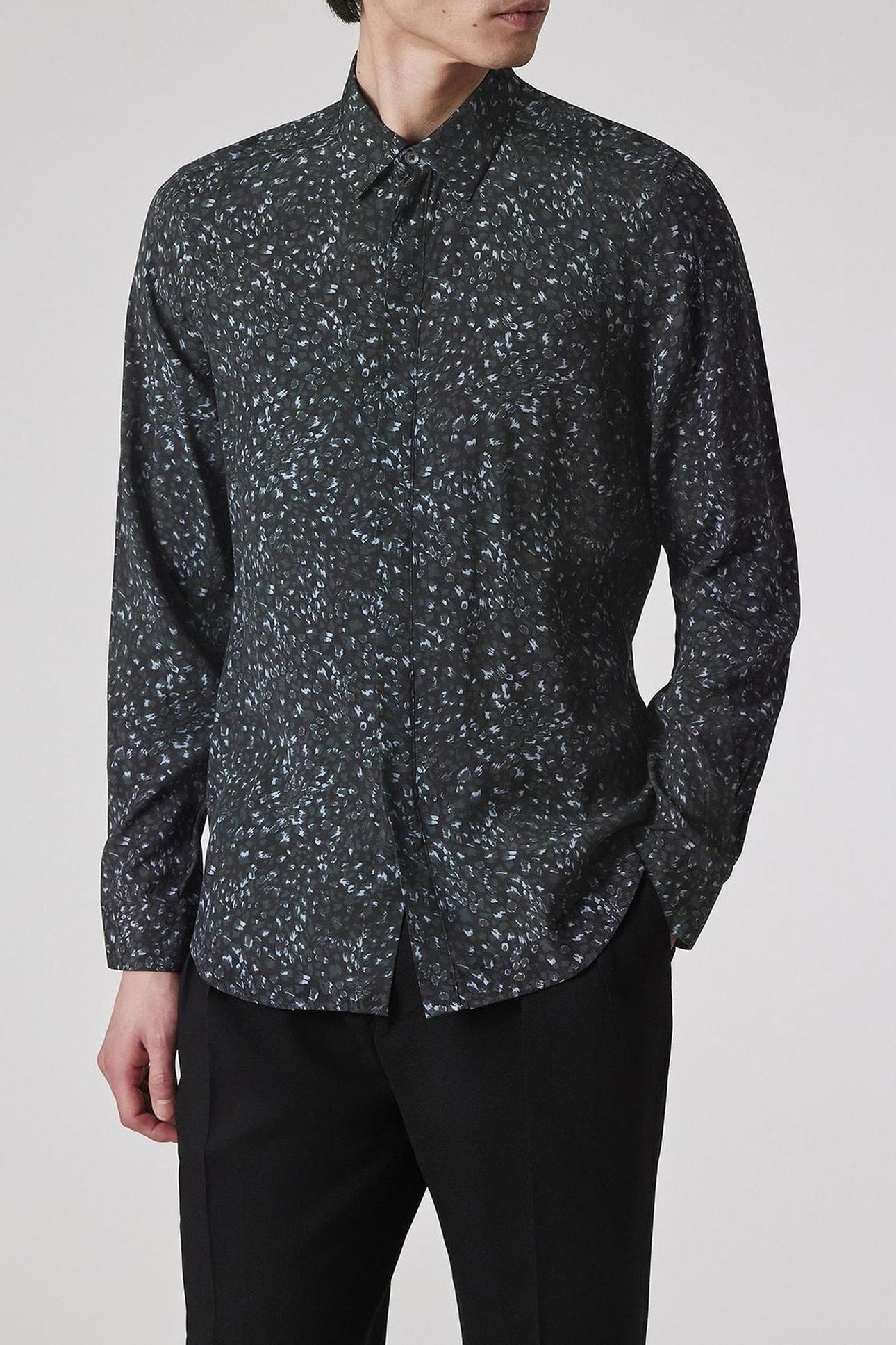MENS S/C SLIM FIT SHIRT VERY DARK NAVY 1