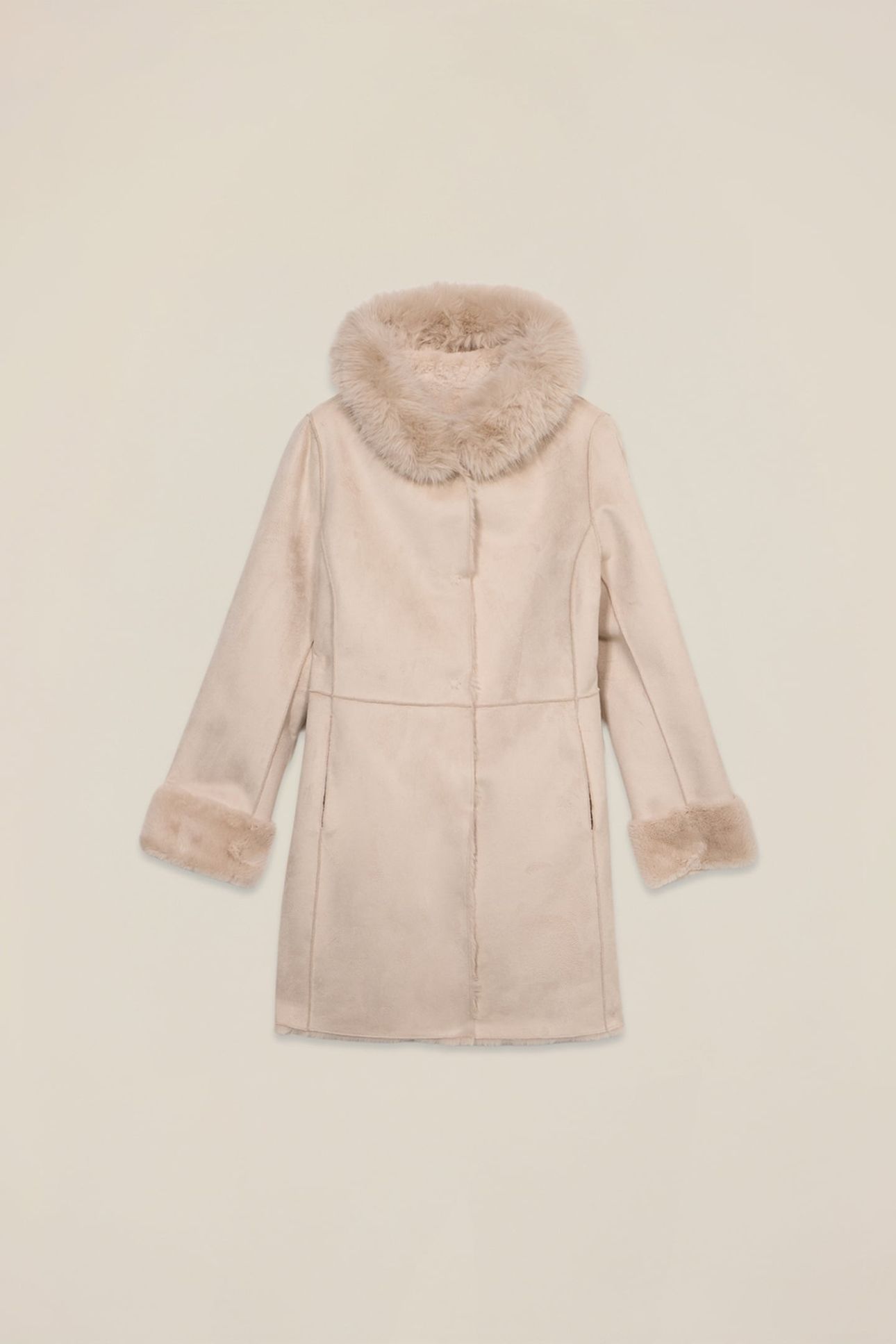 SOFT FABRIC COAT BEIGE 4