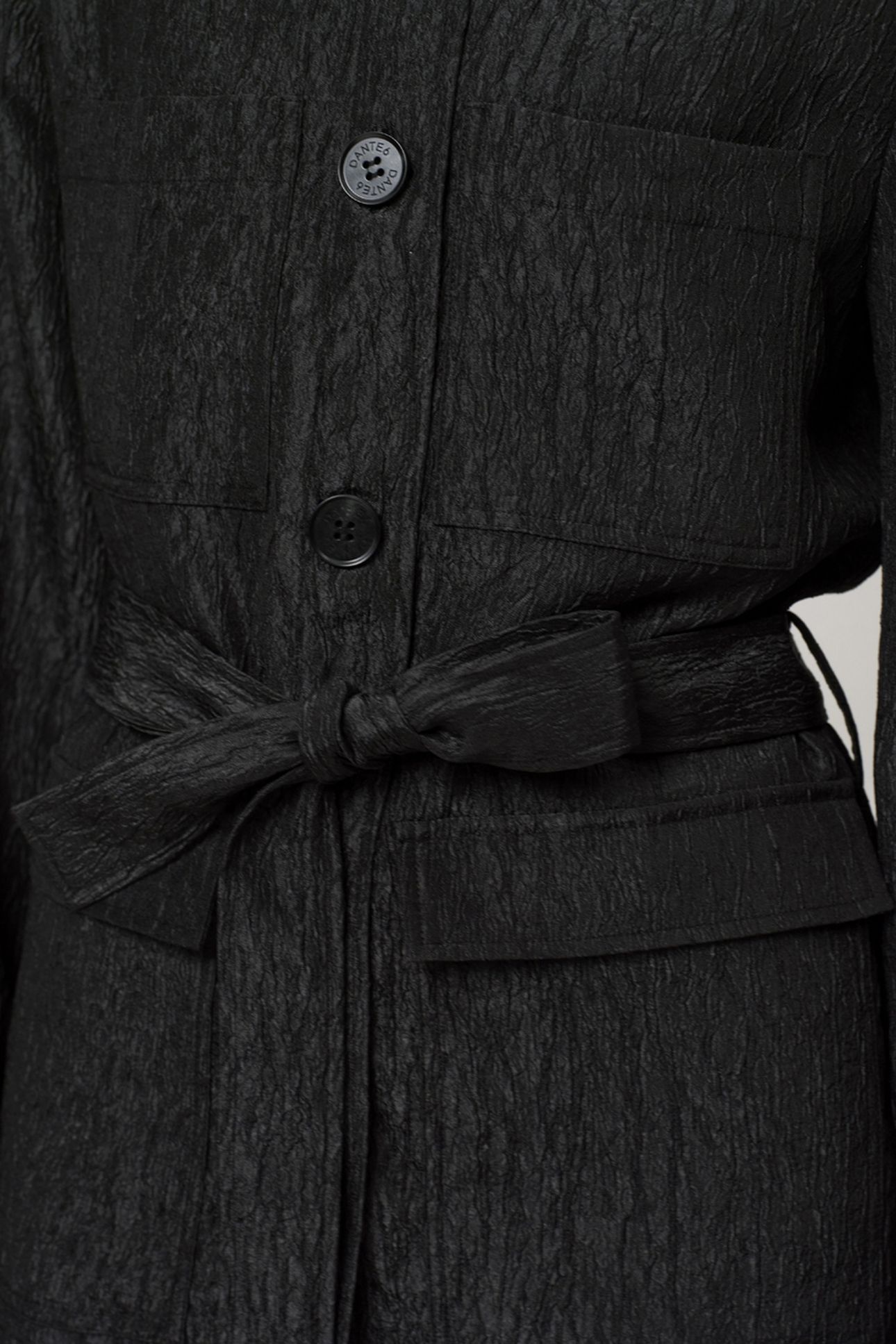 TWIST BELTED SHIRT JACKET RAVEN 6