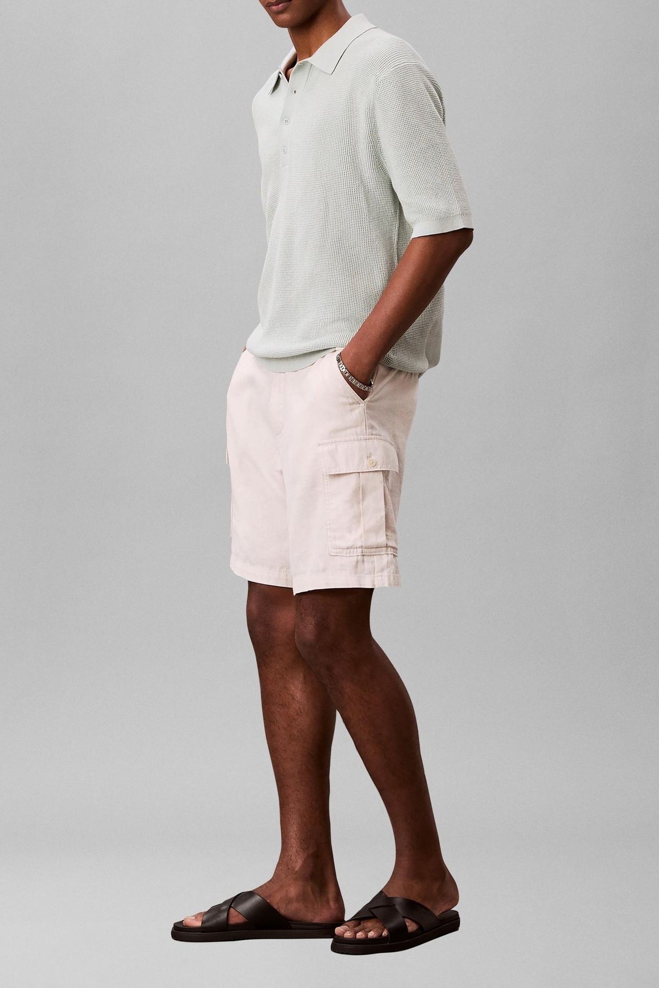 SS COTTON WAFFLE POLO PALE MEADOW 5