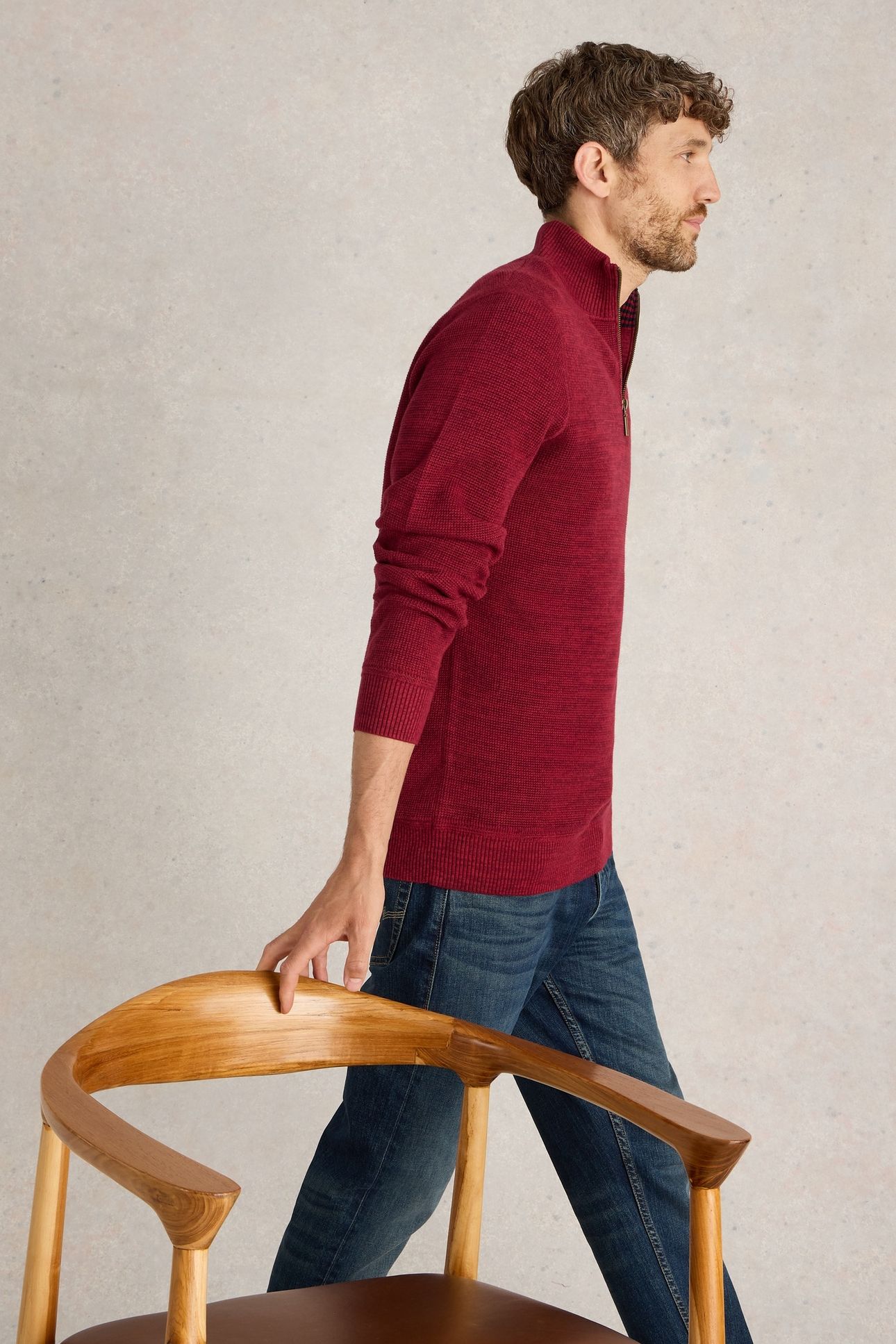 ATTADALE FUNNEL NECK JUMPER DEEP RED 3