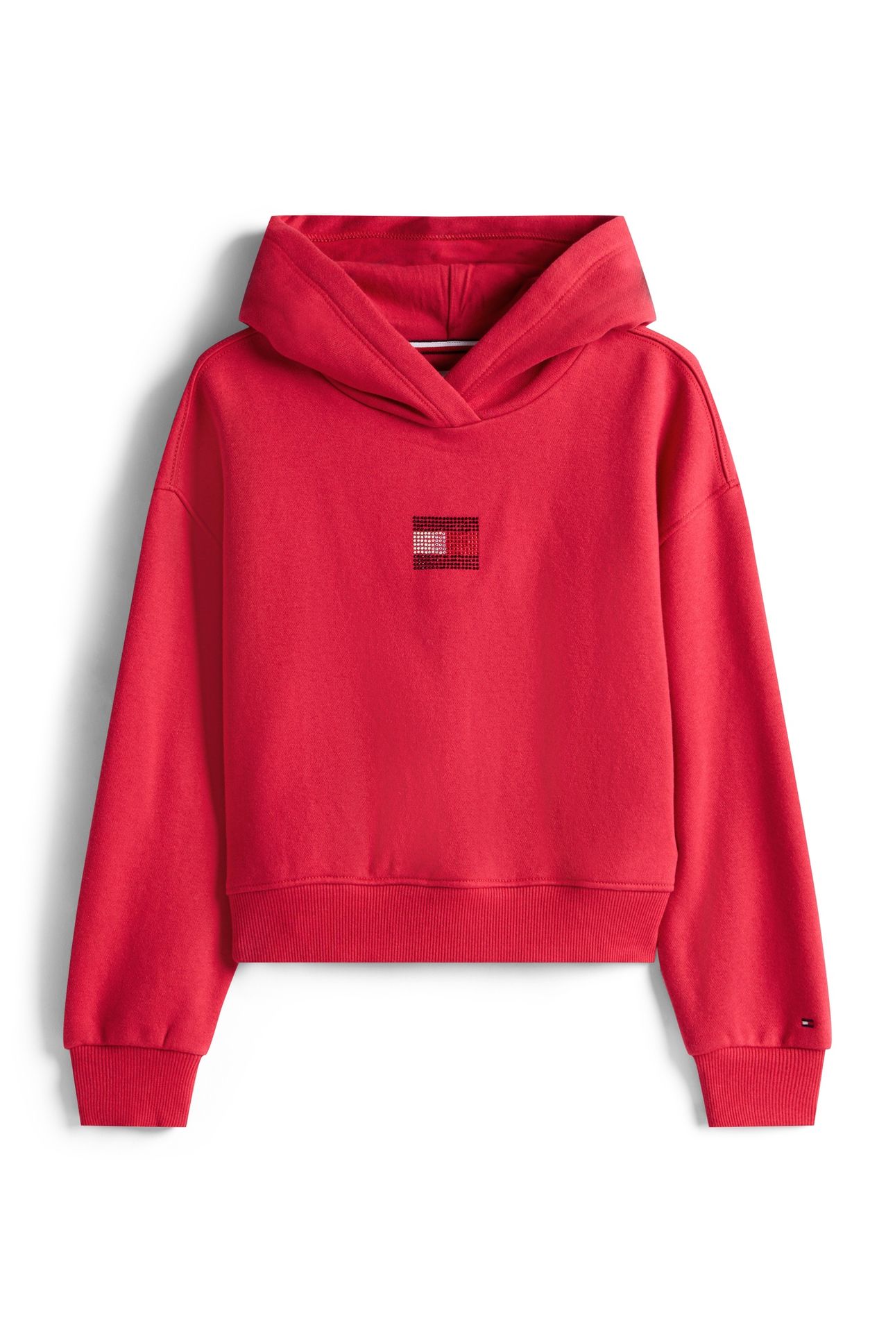 GIRLS RHINE STONE FLAG HOODIE RUBY RHUBARB 3
