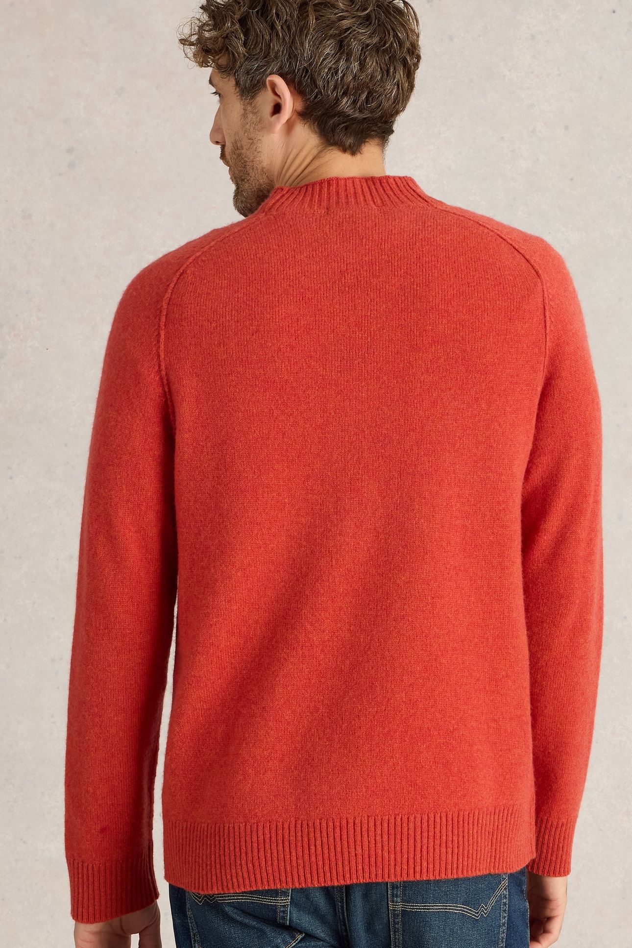 LAMBSWOOL MOCK NECK JUMPER MID RED 3