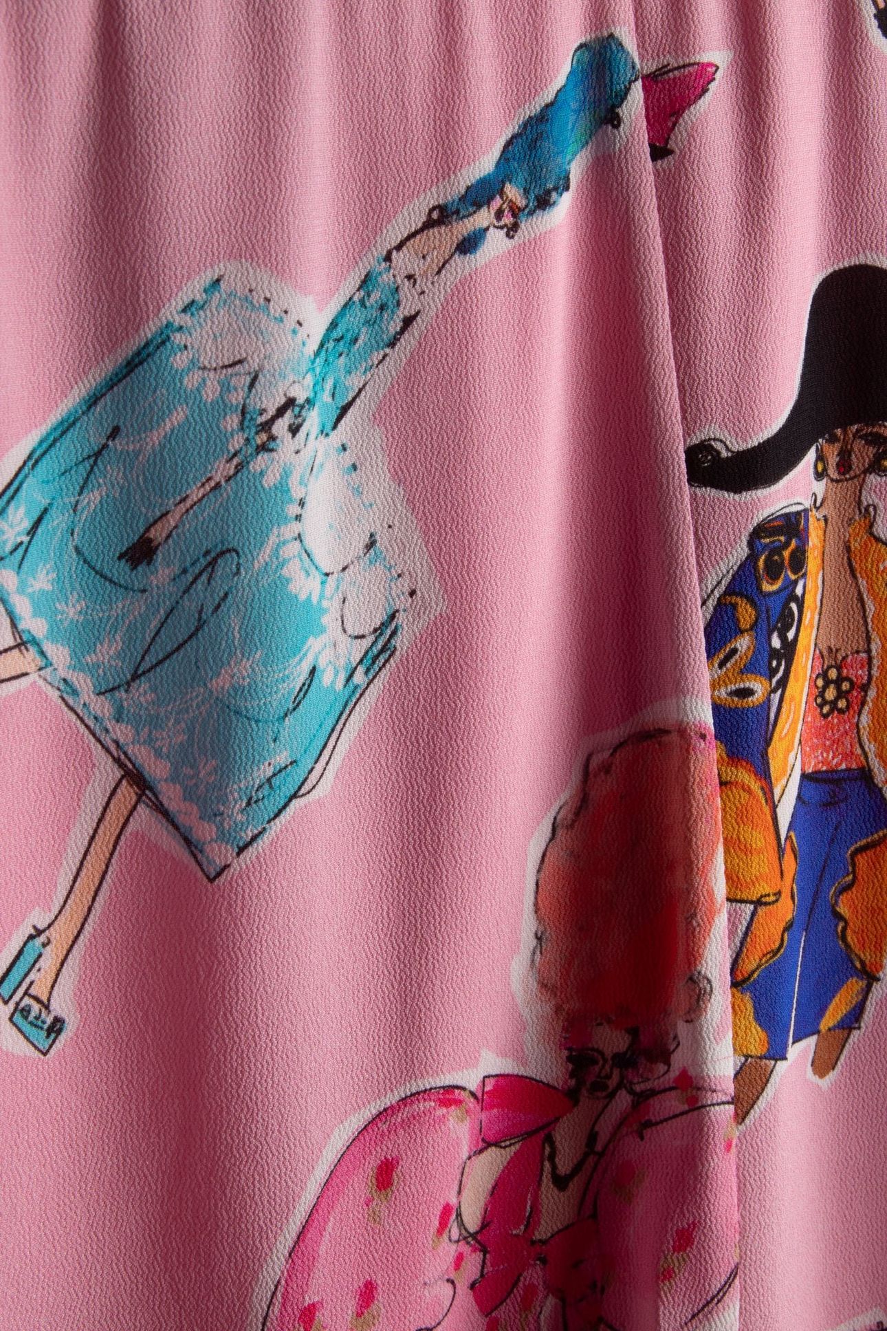 GEORGETTE SKIRT FASHION SKETCHES PINK 4