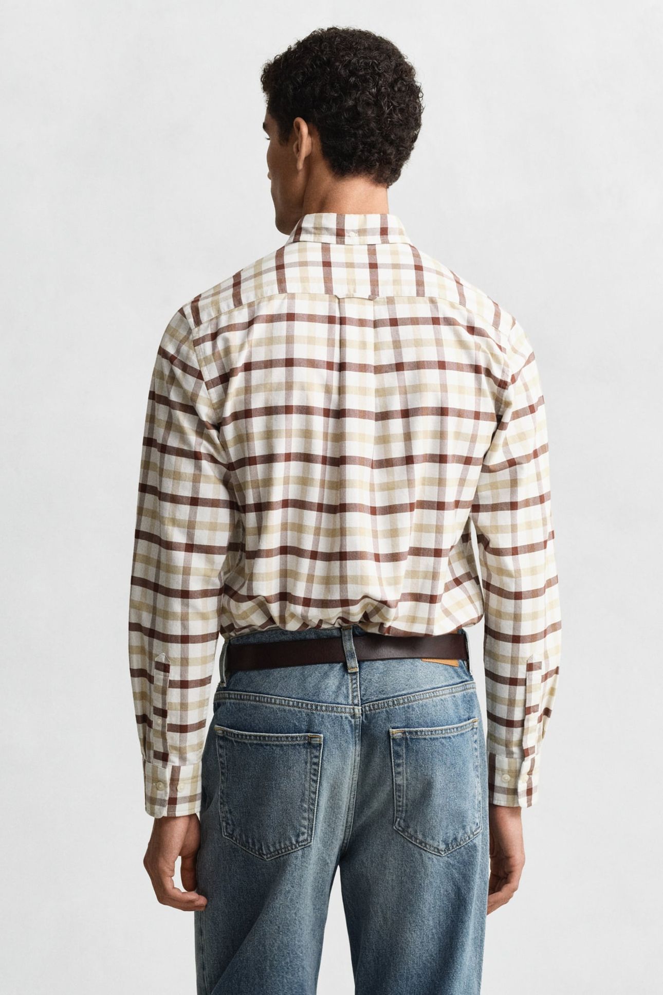 REG OXFORD CHECK SHIRT MAHOGANY BROWN 2