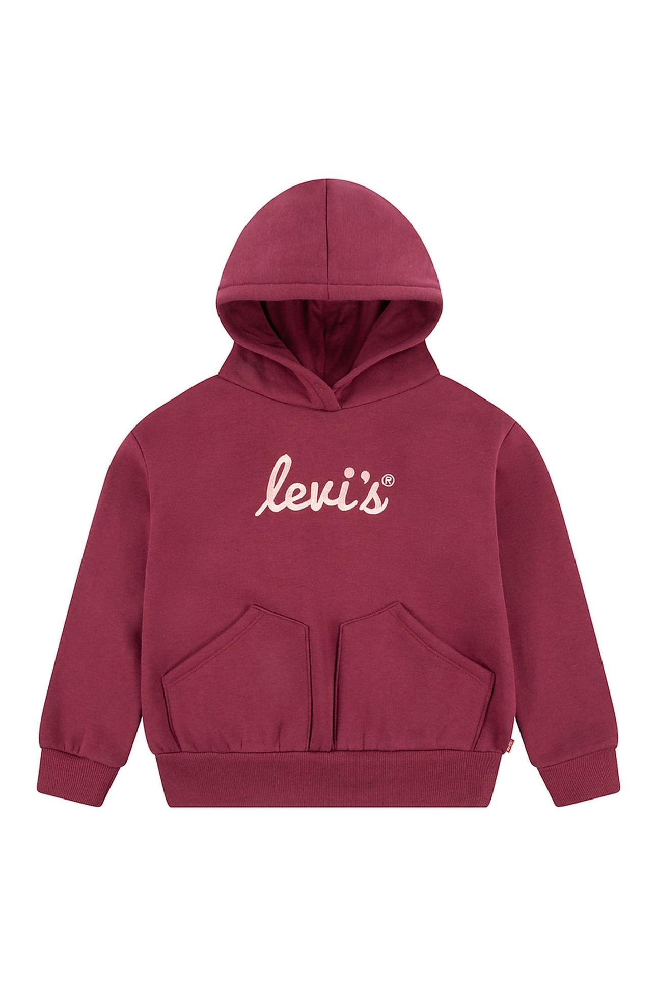 GIRLS POSTER LOGO HOODIE RHODODENDRON LEVIS 1