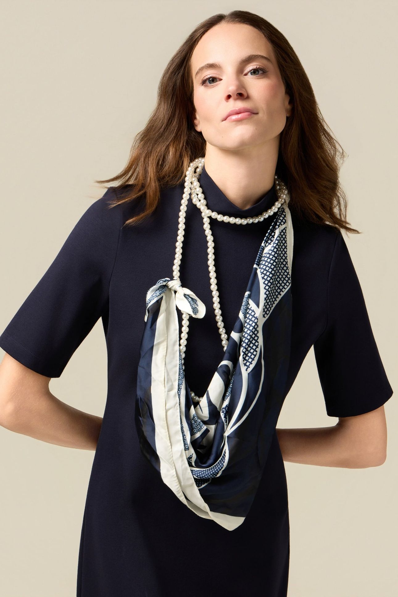 SHEATH DRESS WITH SCARF DETAIL BLUE 2