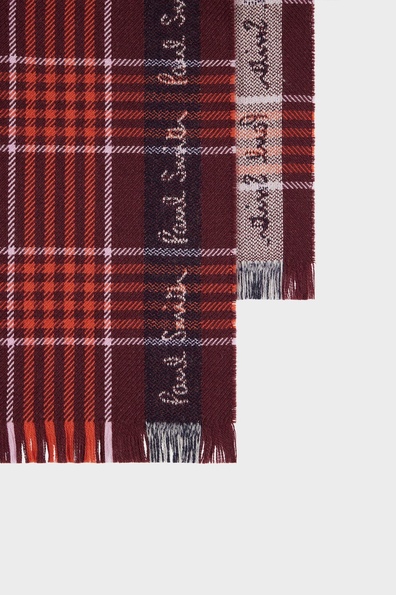 MEN SCARF LOGO BORDER BURGUNDY/ BORDE 4