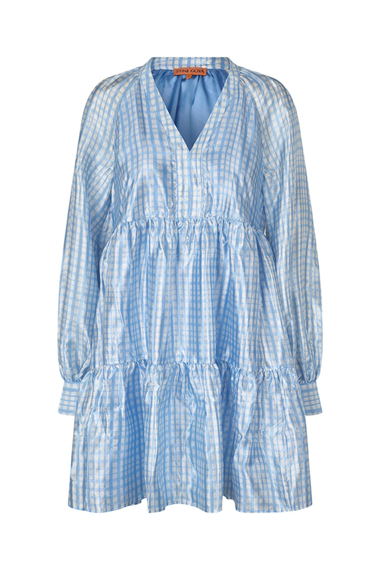 JASMINE DRESS MID BLUE CHECK 3