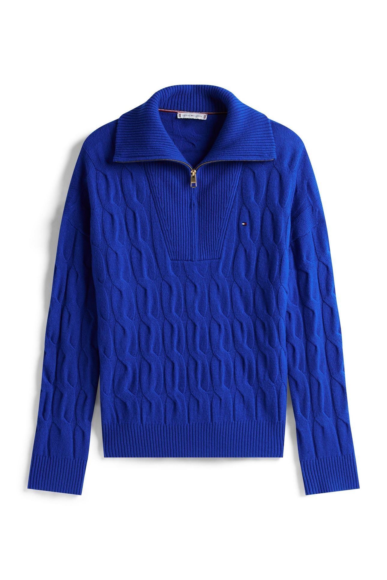SOFT WOOL CABLE 1/2 ZIP COBALT 4