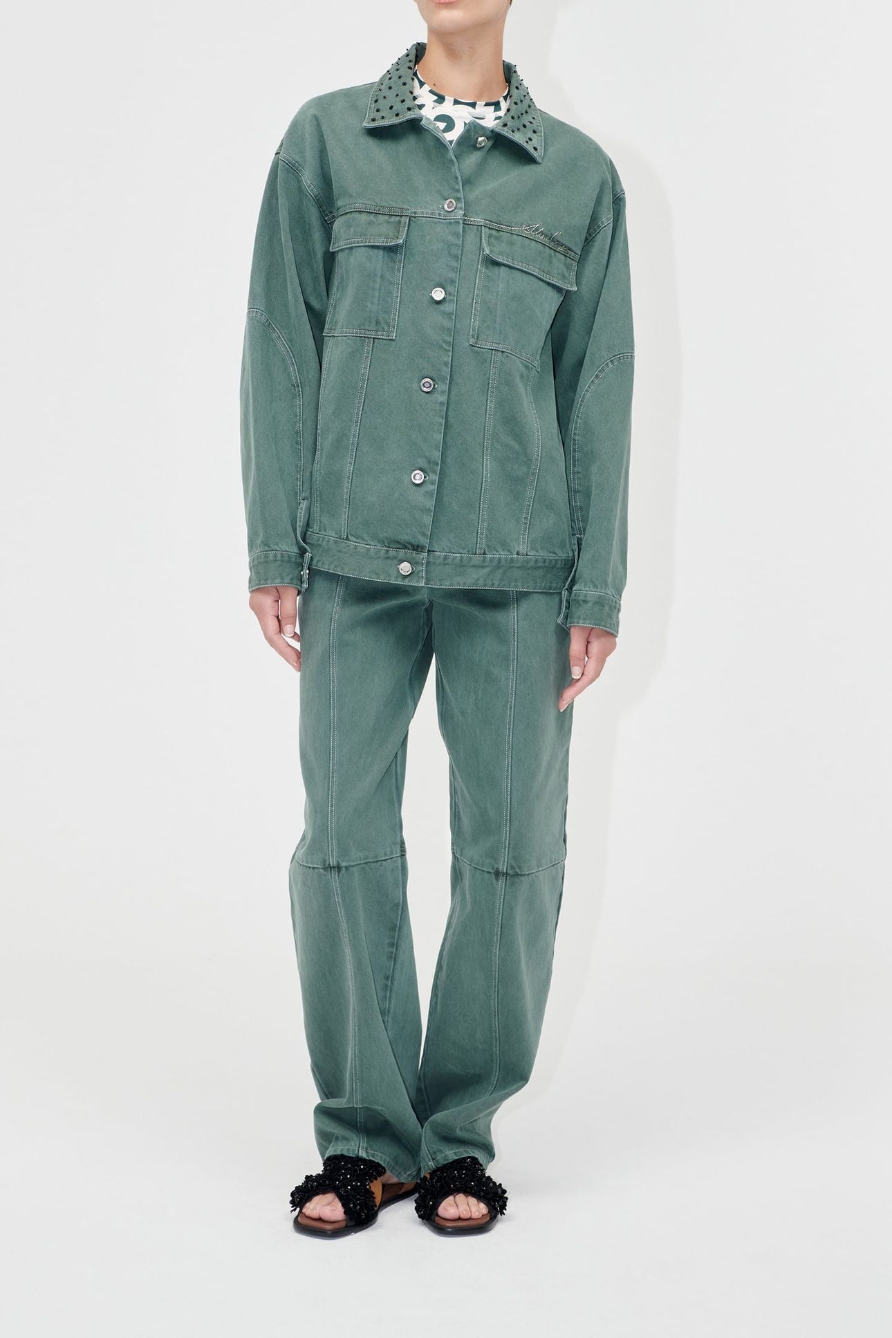OVERSIZED POCKETS JACKET DARK GREEN 1
