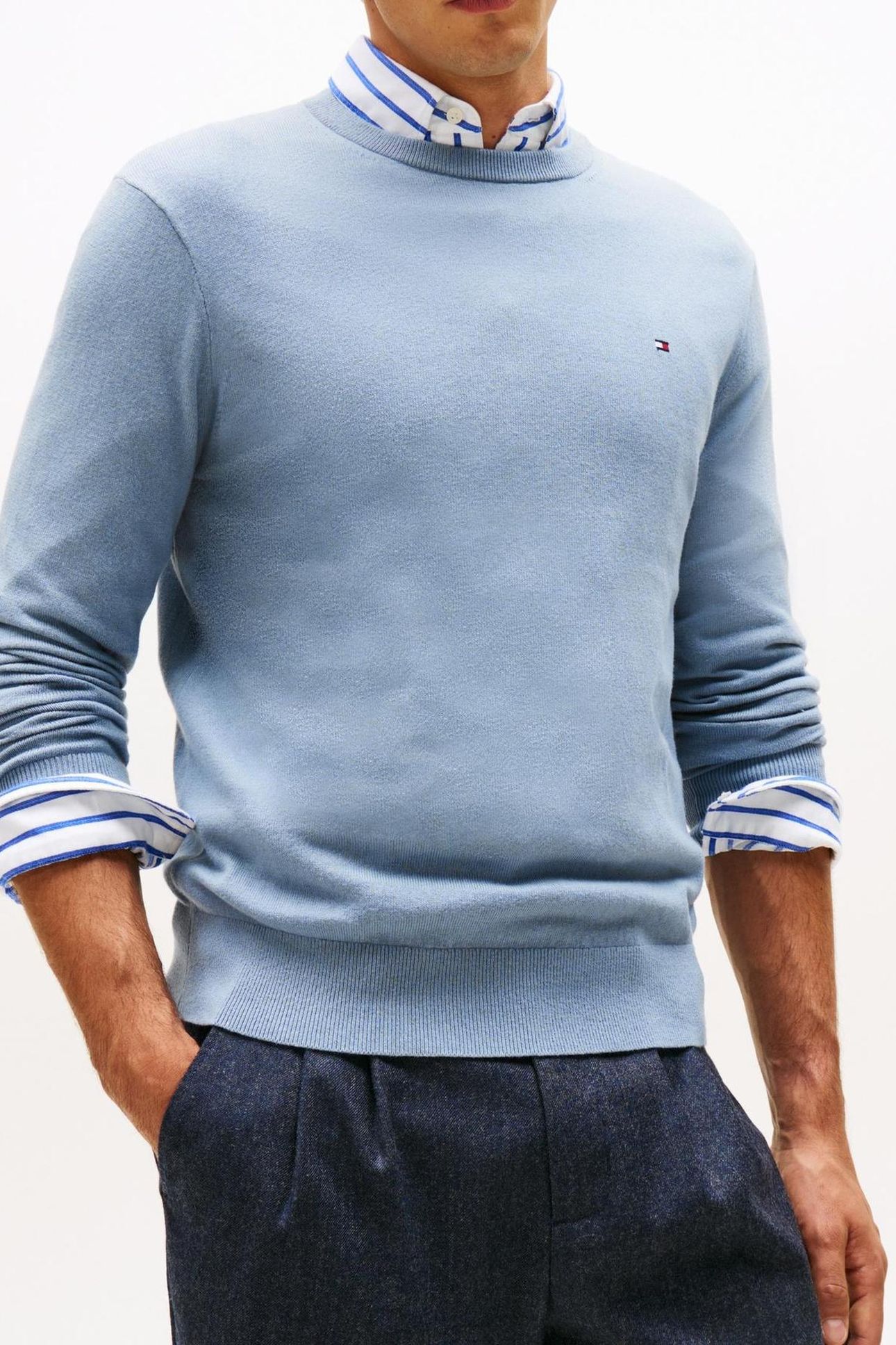 PIMA COTTON CASHMERE SWEATER BRISK BLUE 6