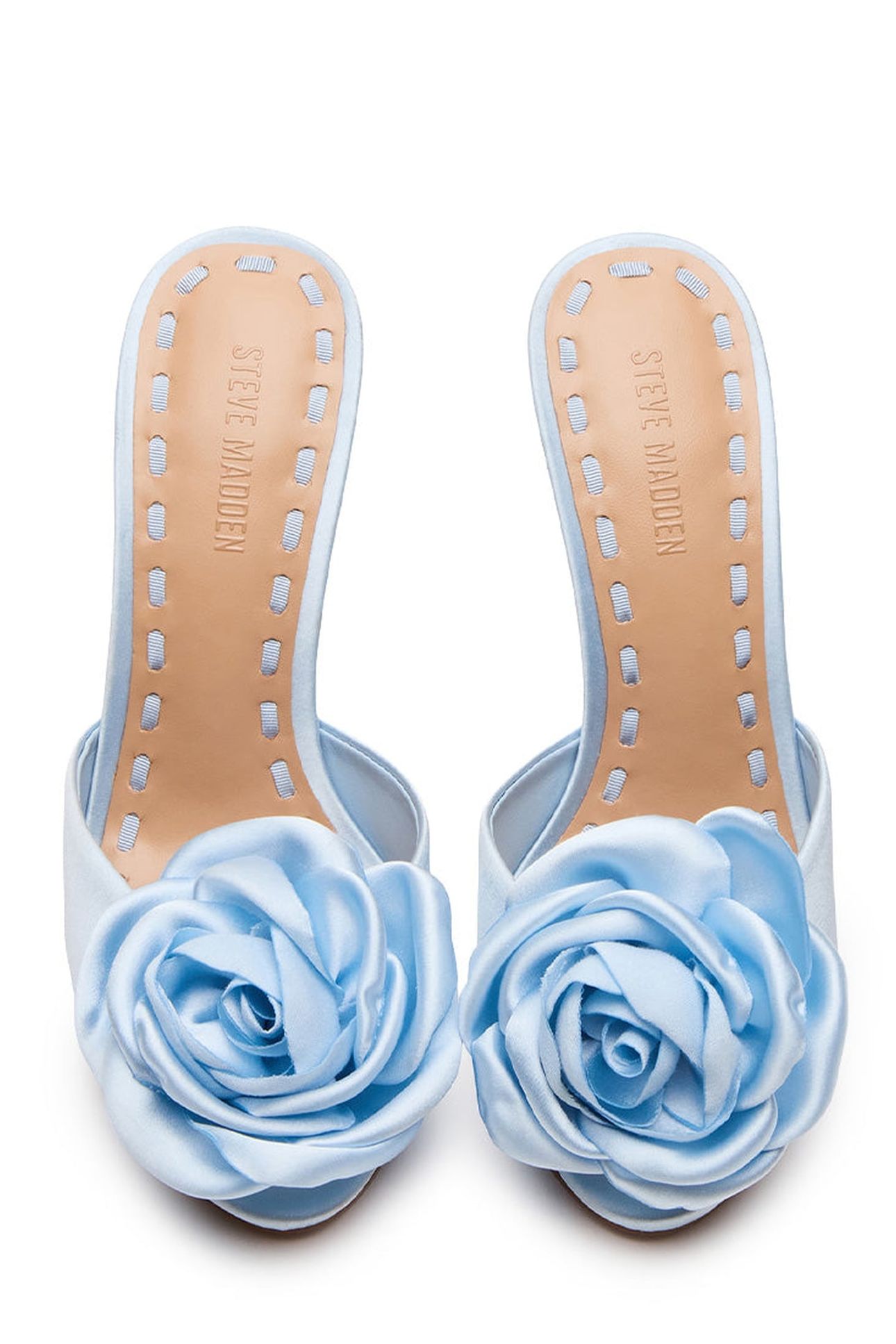 PRIYA-FLWR MULES BLUE SATIN 4