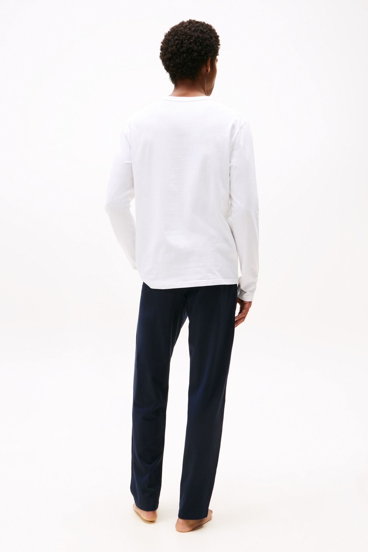 LS JERSEY PJ SET WHITE/DESERT SKY 2