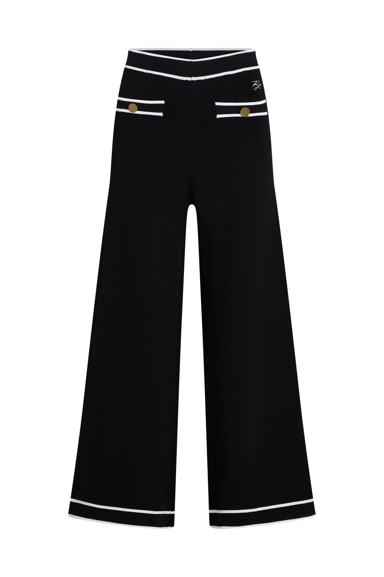 KARL WARDROBE KNIT CULOTTE WHITE/BLACK 4