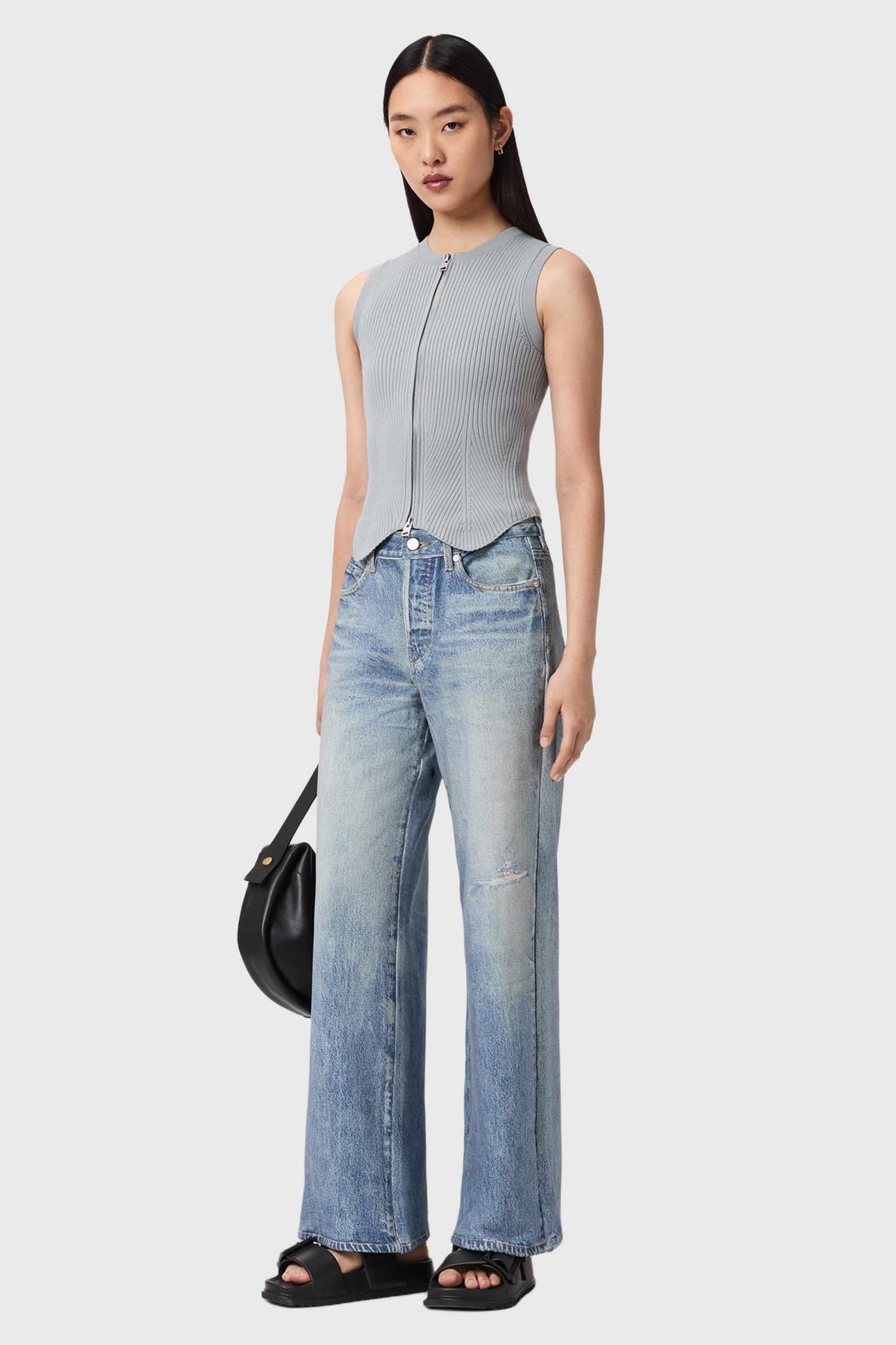 CRUZ ZIP WAISTCOAT STEEL BLUE 5