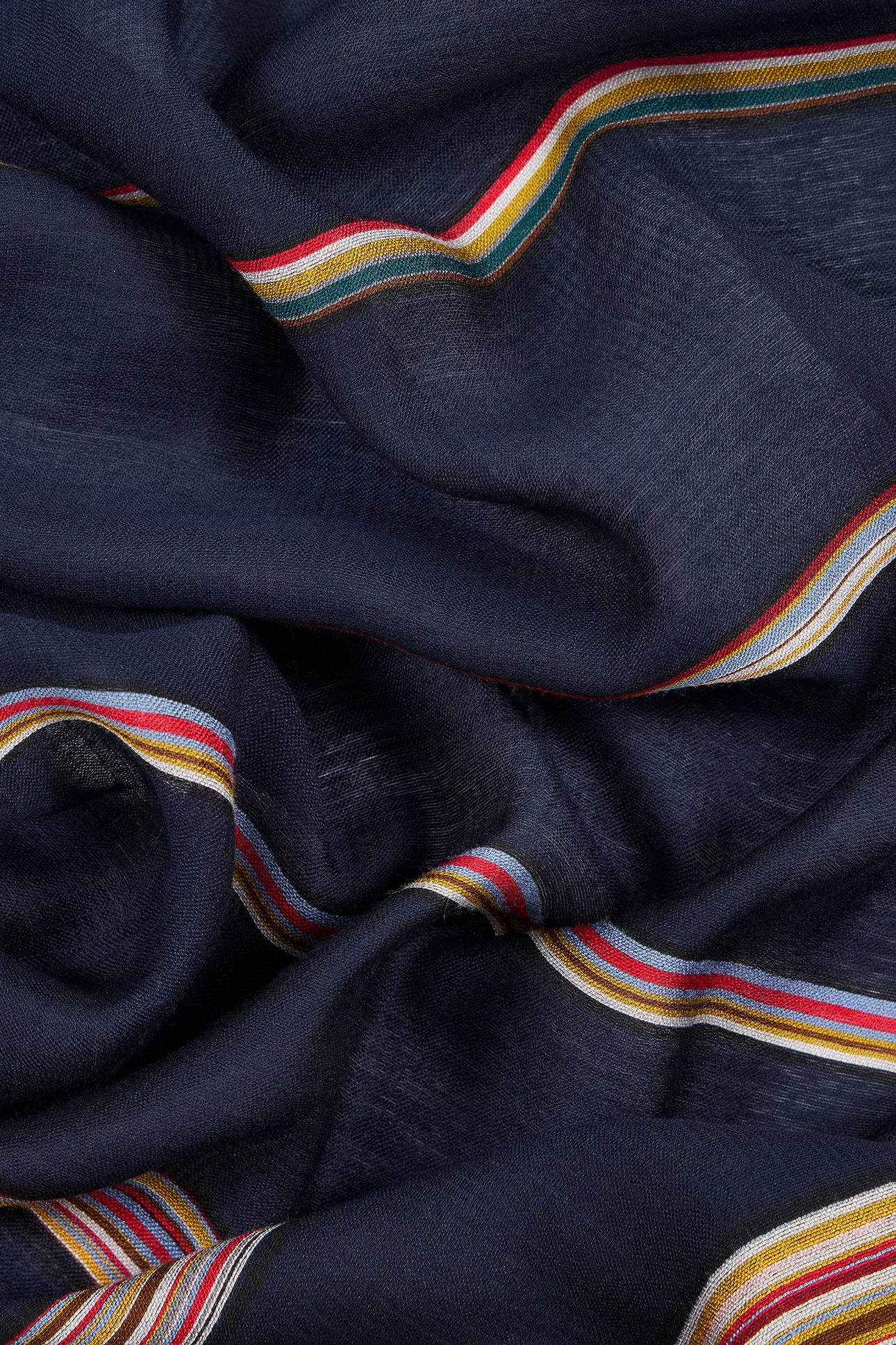MEN SCARF SIG STRIPE WOVN NAVY 5