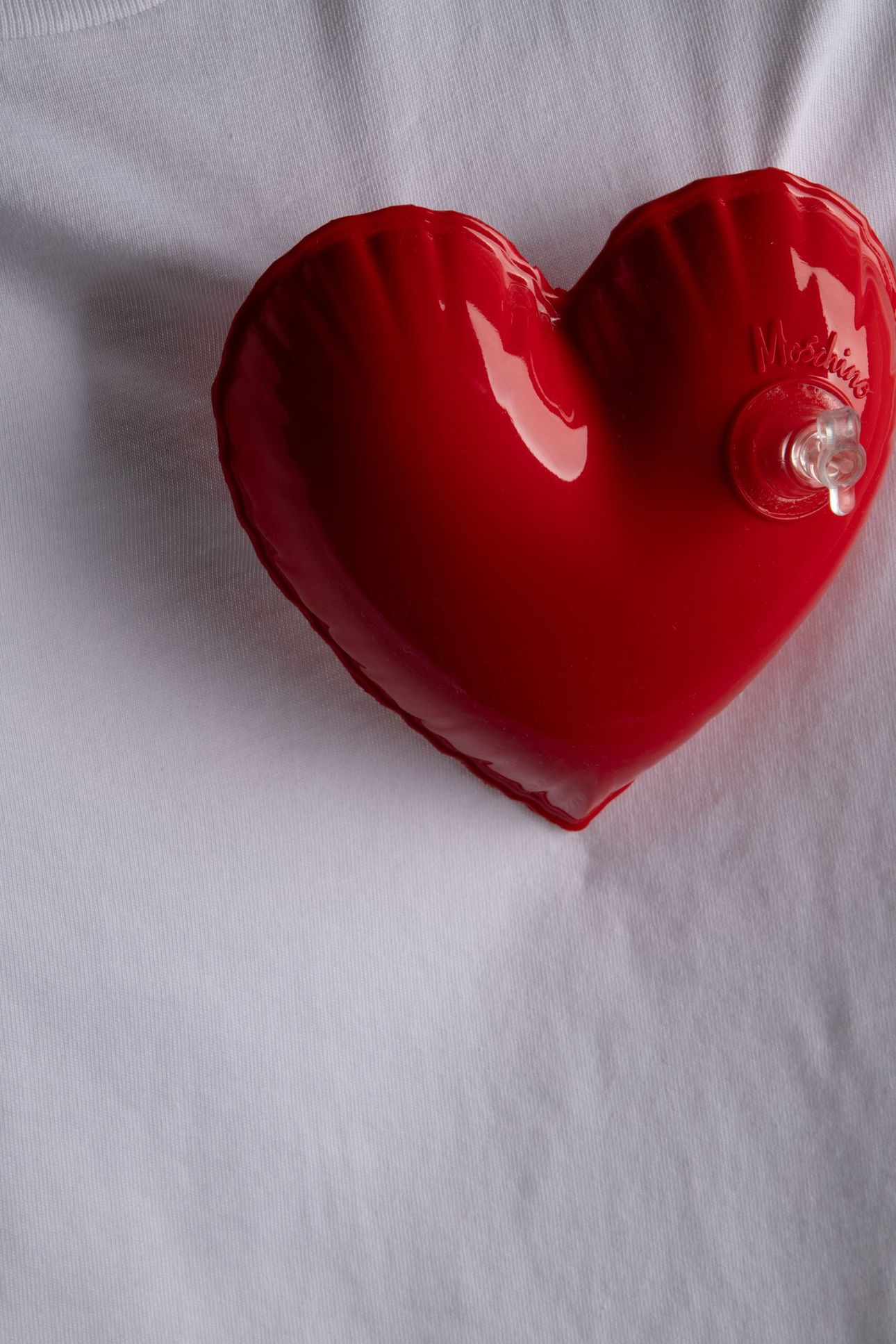 INFLATABLE HEART ORGANIC JERSEY T-SHIRT WHITE 4