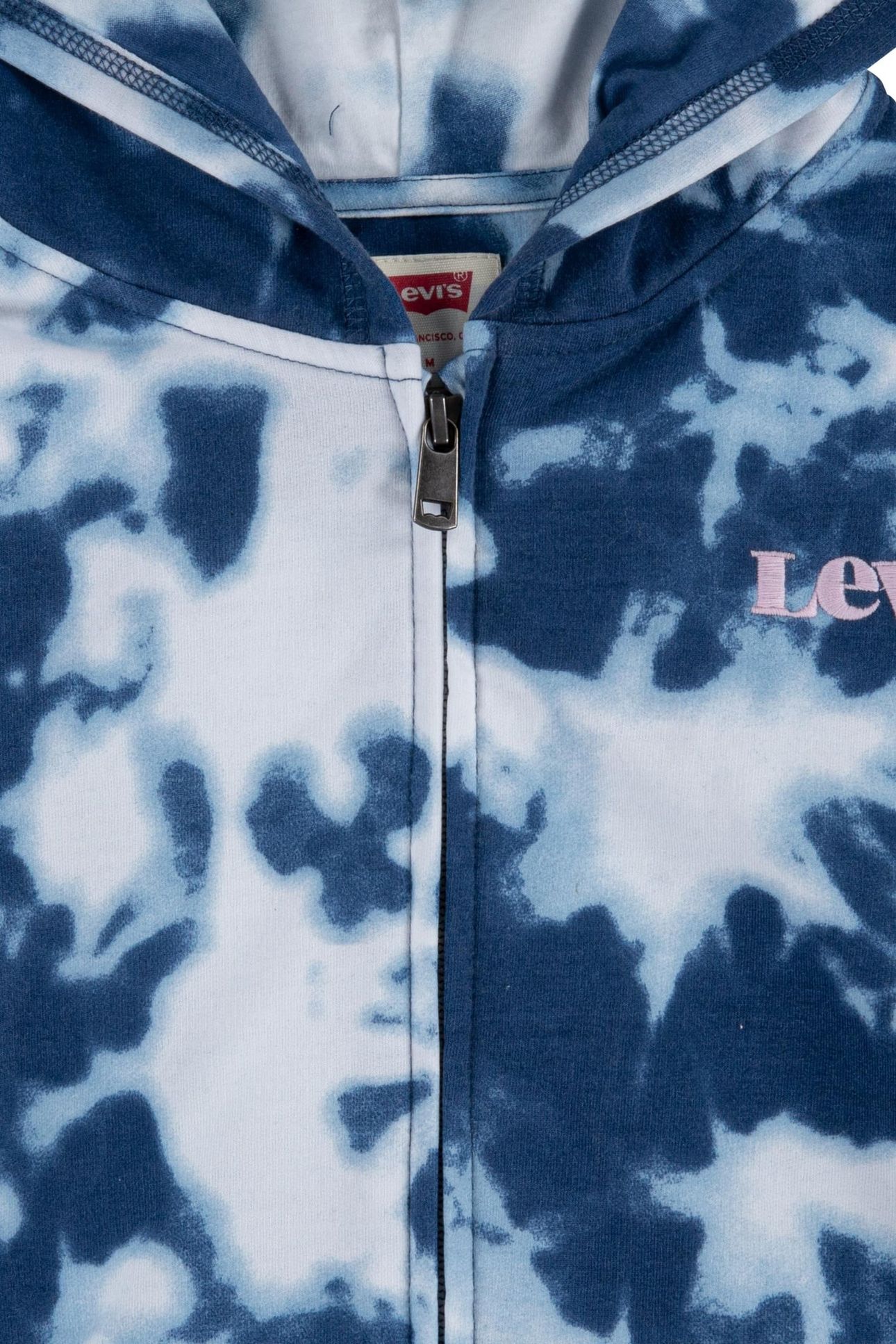 GIRLS FULL ZIP HOODIE PEACOAT TIE DYE 3
