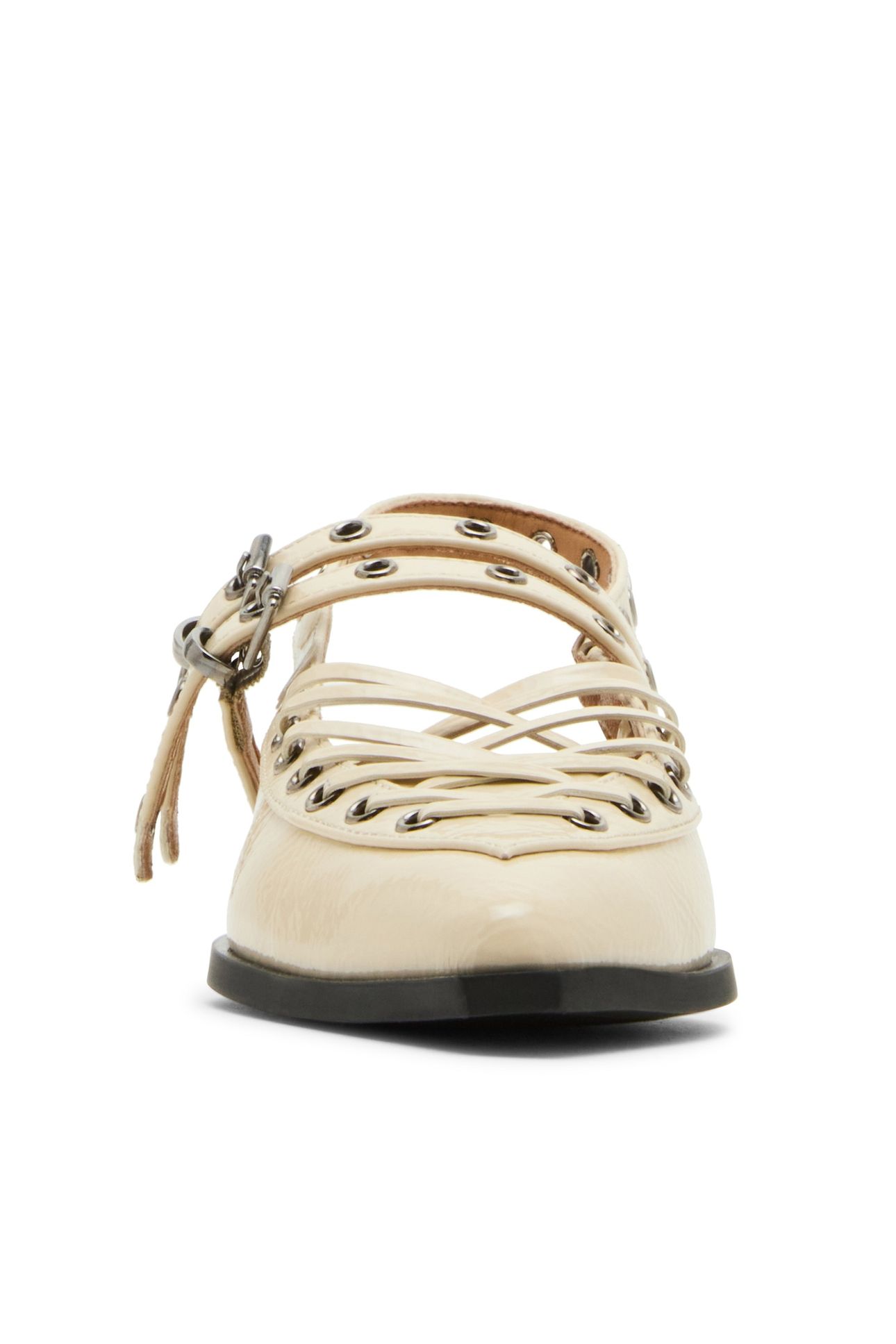 GALANTI FLAT SHOES BONE PATENT 3