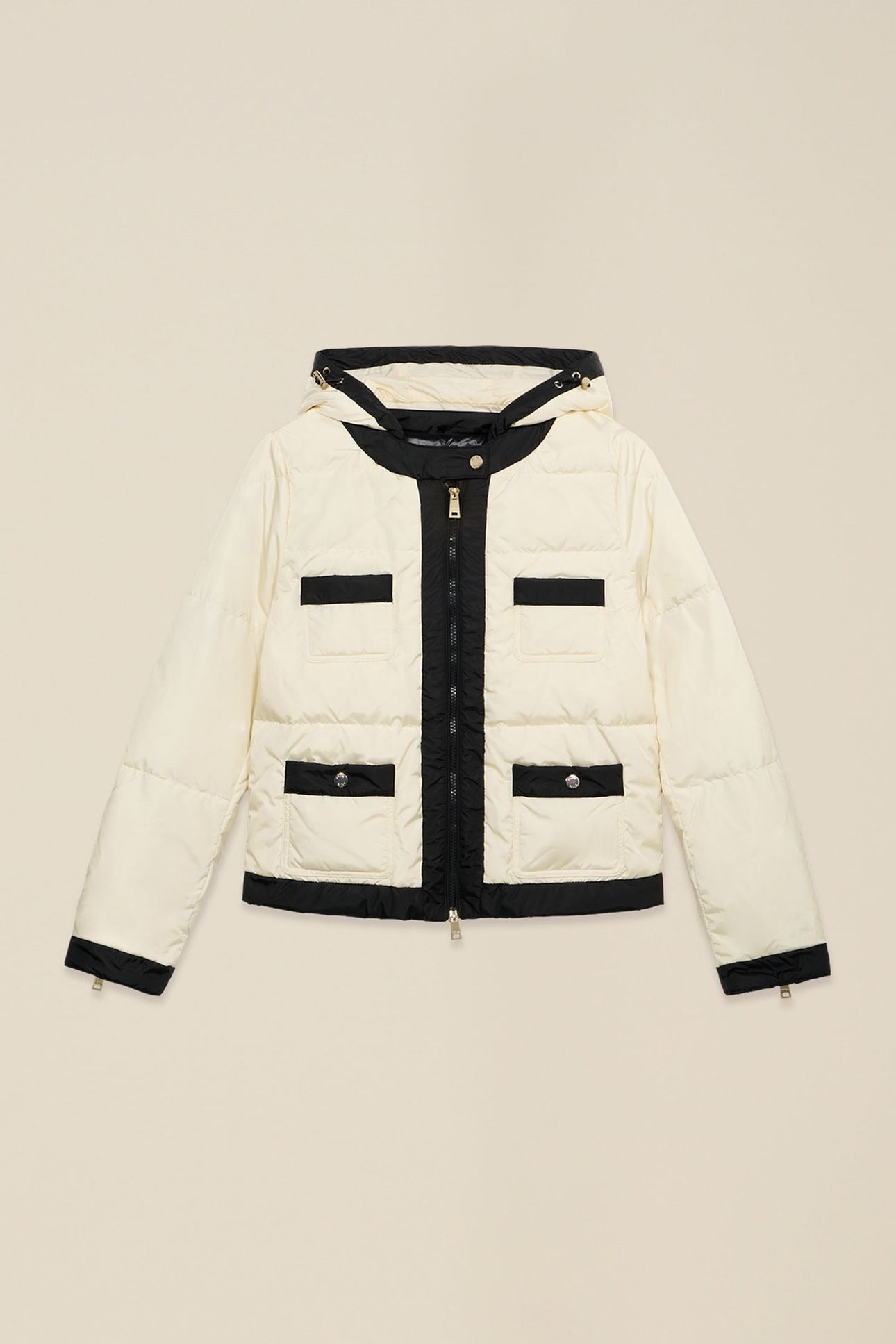 BICOLOR DOWN JACKET IN REAL DOWN WHITE 3