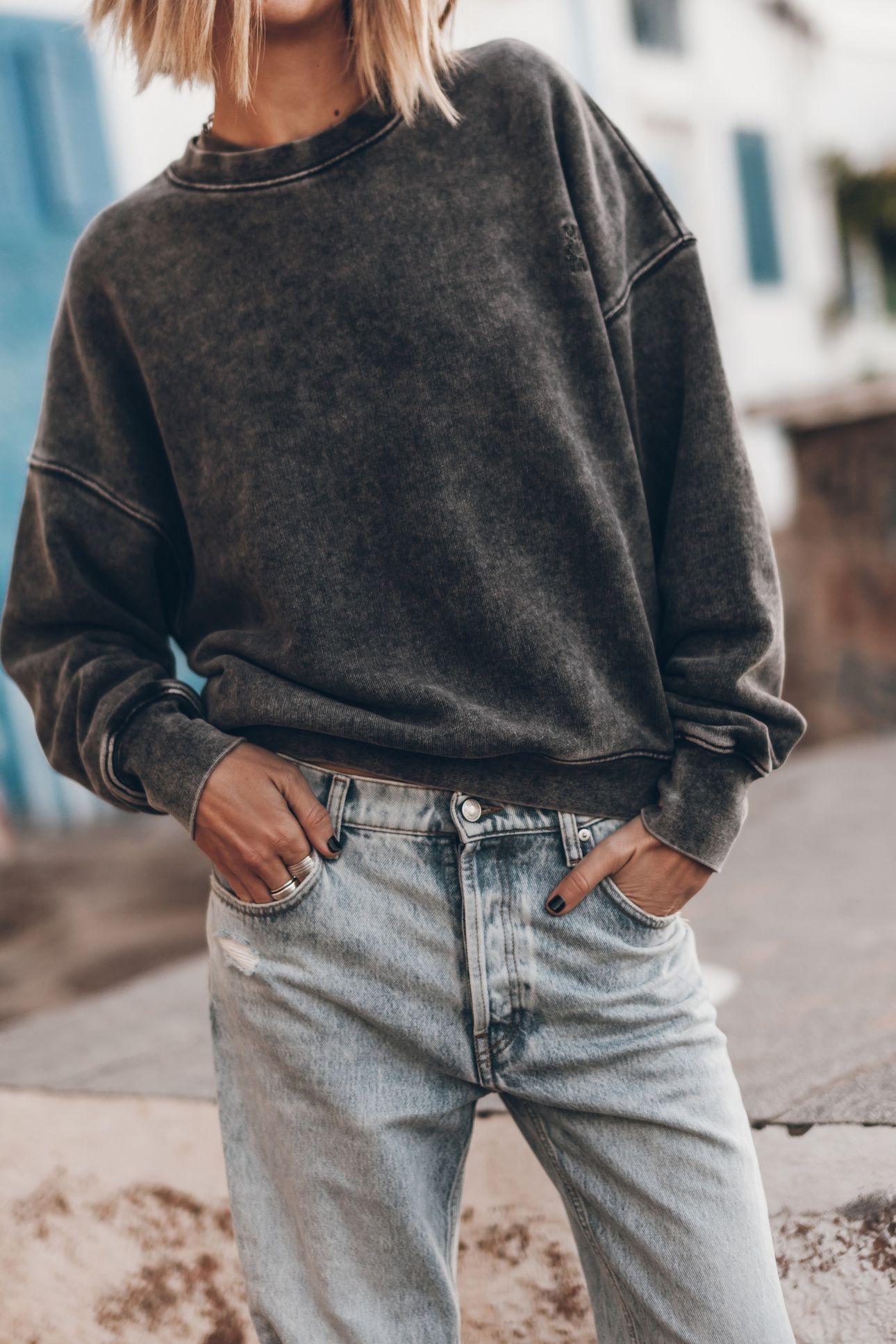 THE MARBLE GREY COZY BASE SWEATER 1